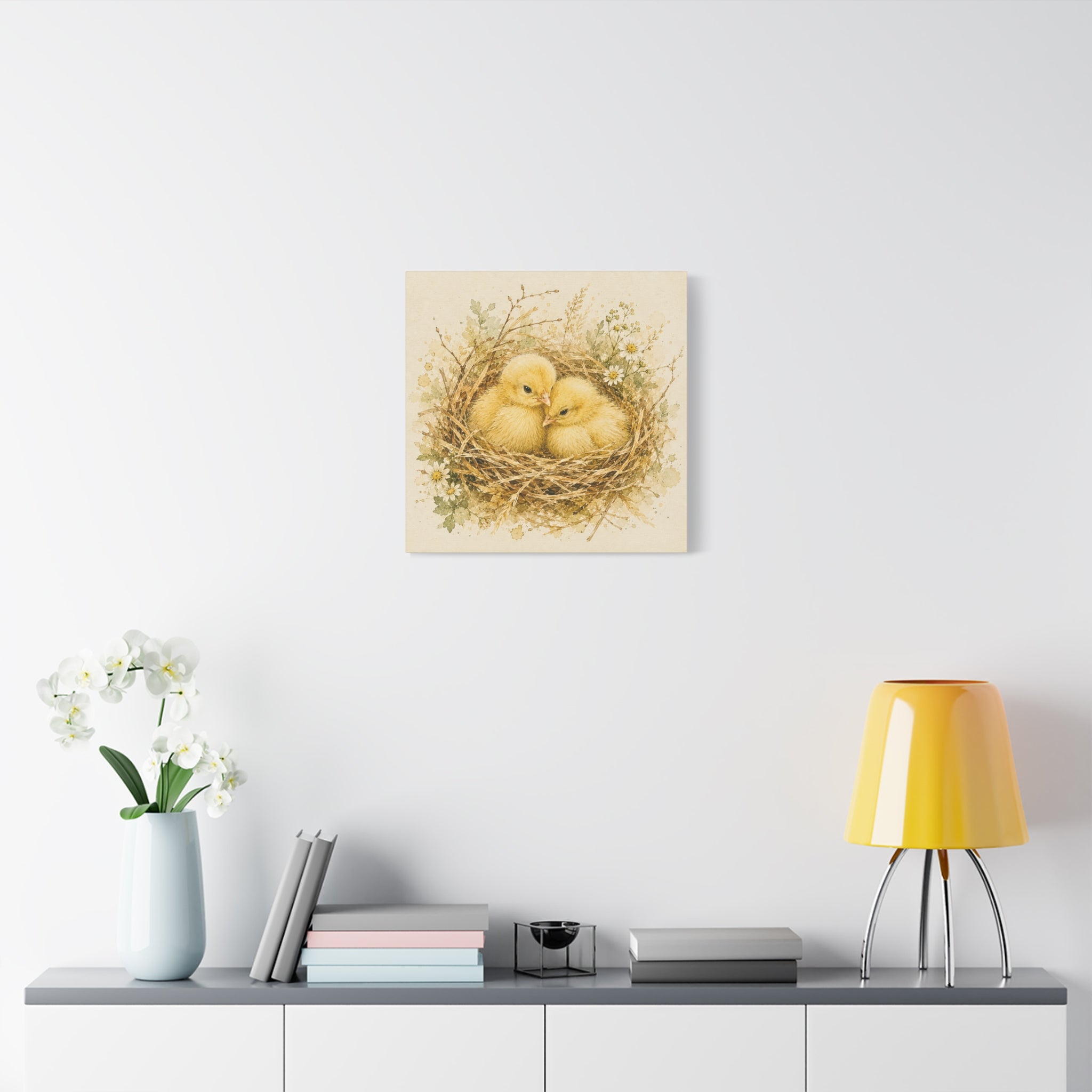 Chick Nest Canvas — Vintage Baby Chicks Wall Art