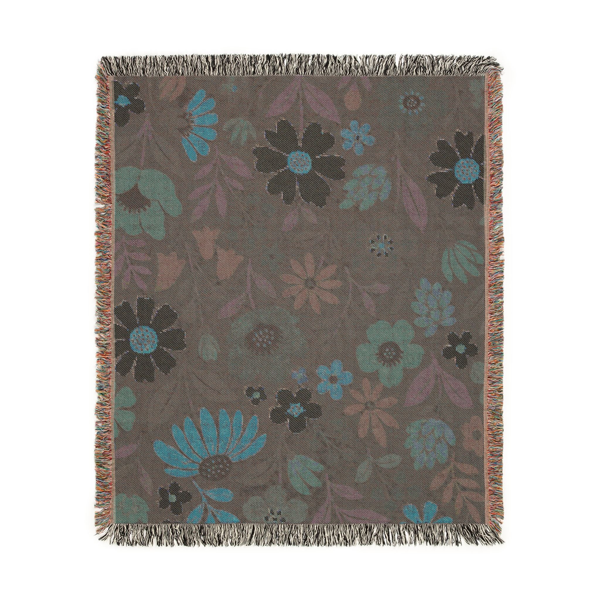 Floral Woven Blanket — Vintage Garden Throw Blanket
