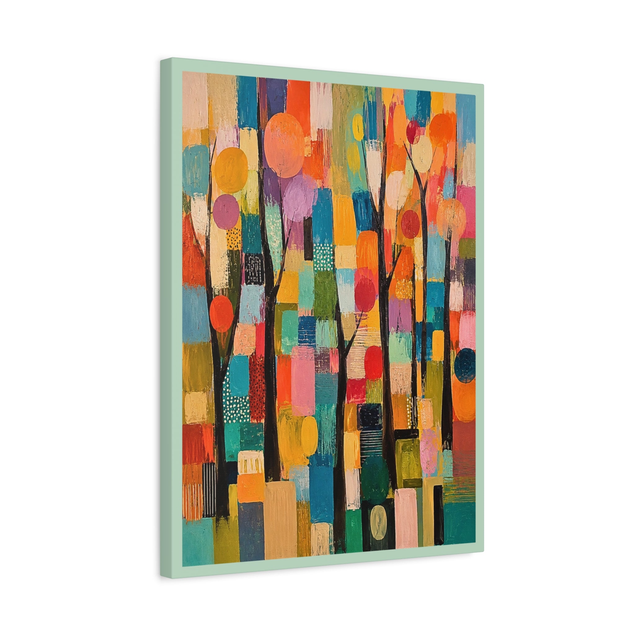 Abstract Colorful Trees Matte Canvas Wall Art - Stretched 1.25"