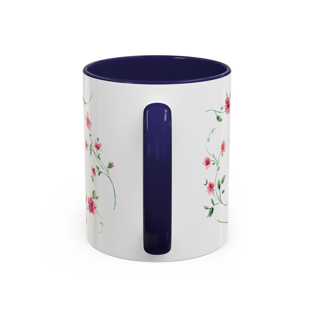 Floral Accent Coffee Mug – Pink Watercolor Blossoms (11/15oz)