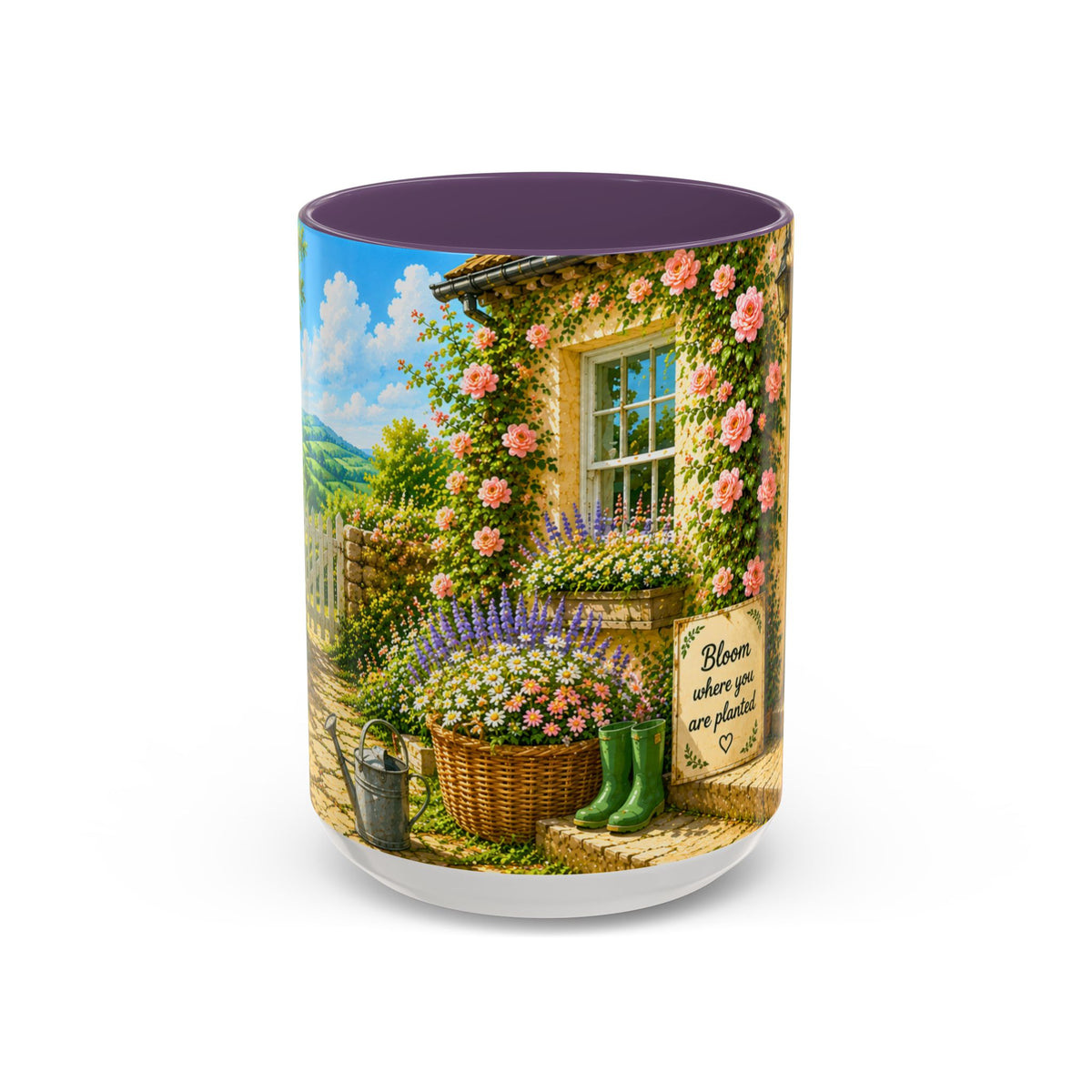 Floral Cottage Coffee Mug – 'Bloom Where You Are Planted' Accent Mug