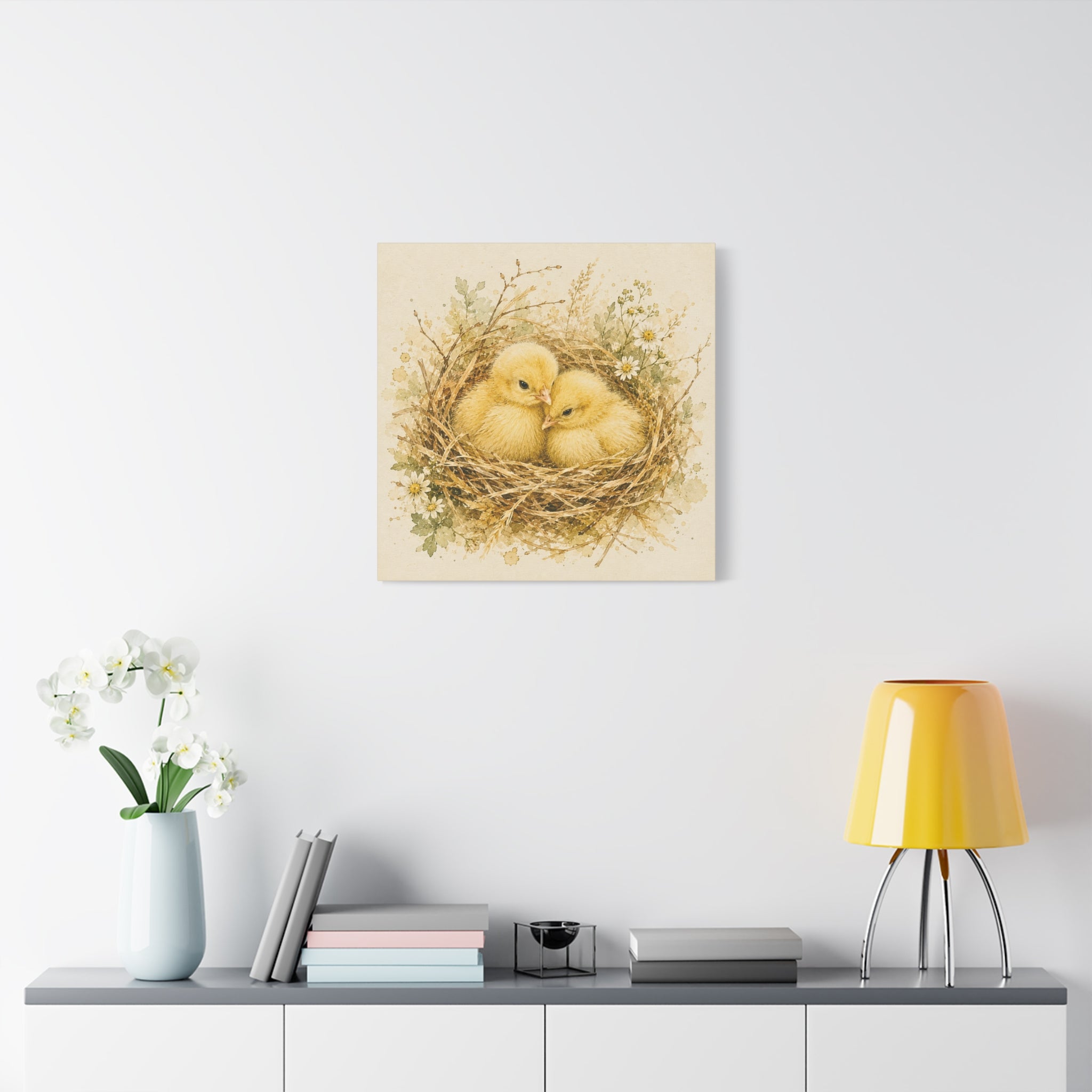 Chick Nest Canvas — Vintage Baby Chicks Wall Art