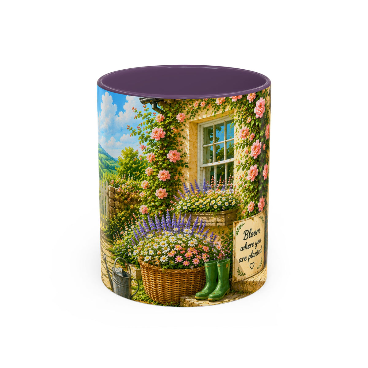 Floral Cottage Coffee Mug – 'Bloom Where You Are Planted' Accent Mug