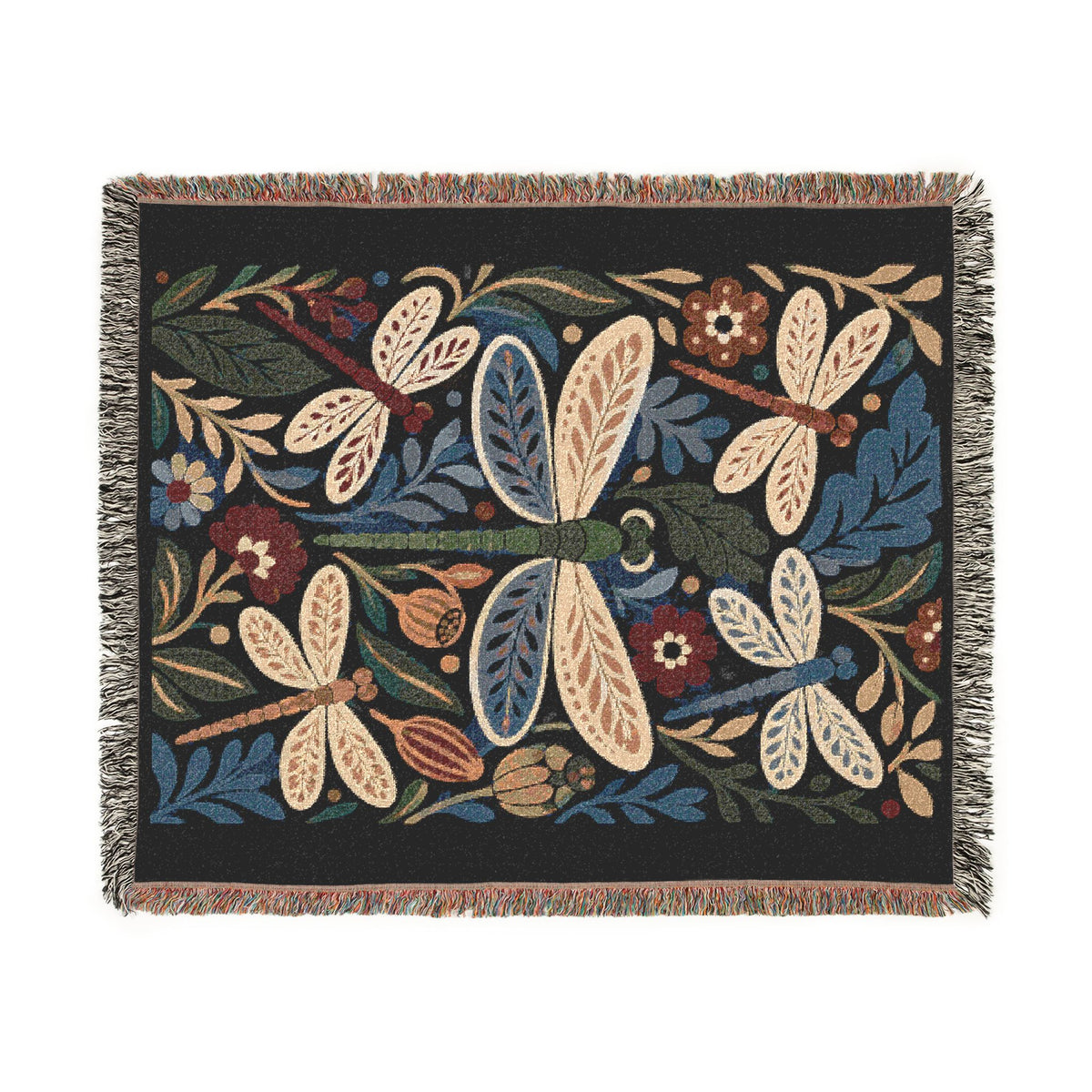 Bohemian Dragonfly Woven Blanket