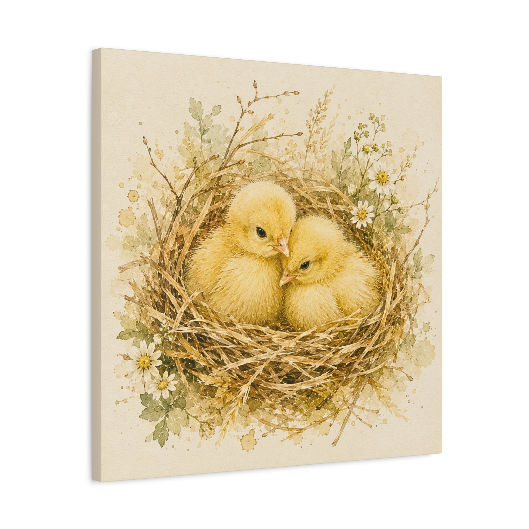 Chick Nest Canvas — Vintage Baby Chicks Wall Art