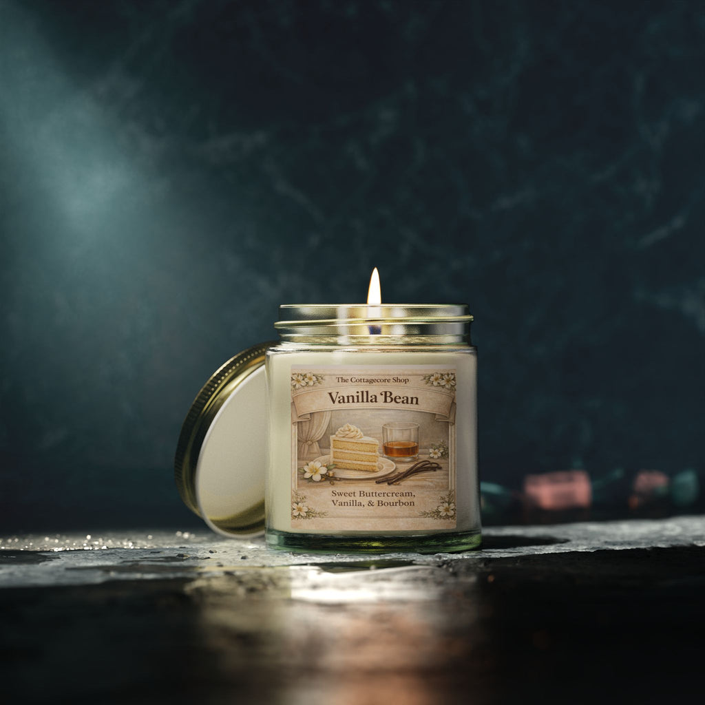 Vanilla Bean Coconut-Apricot Wax Candle (4oz & 9oz) — Scented Jar Candle
