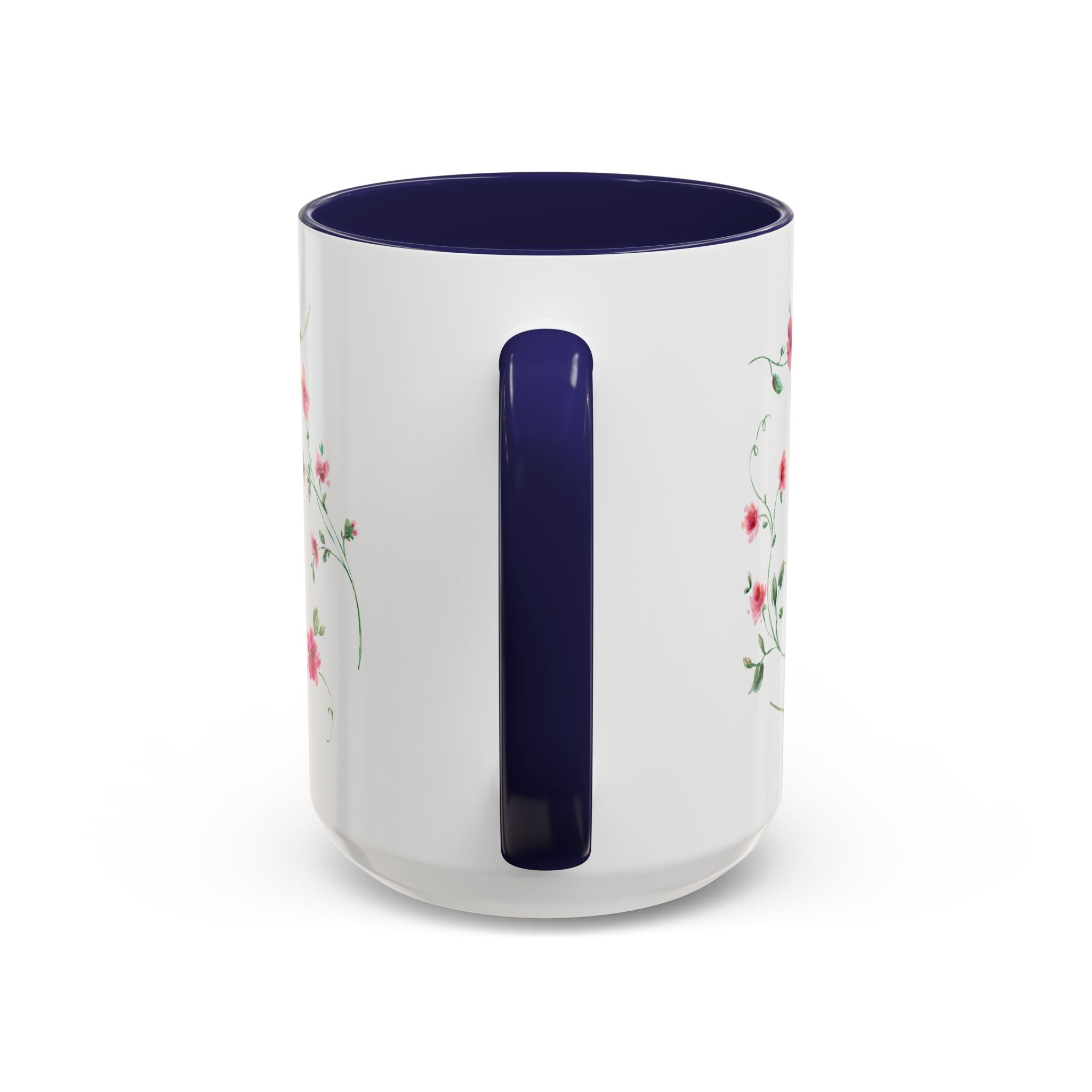Floral Accent Coffee Mug – Pink Watercolor Blossoms (11/15oz)