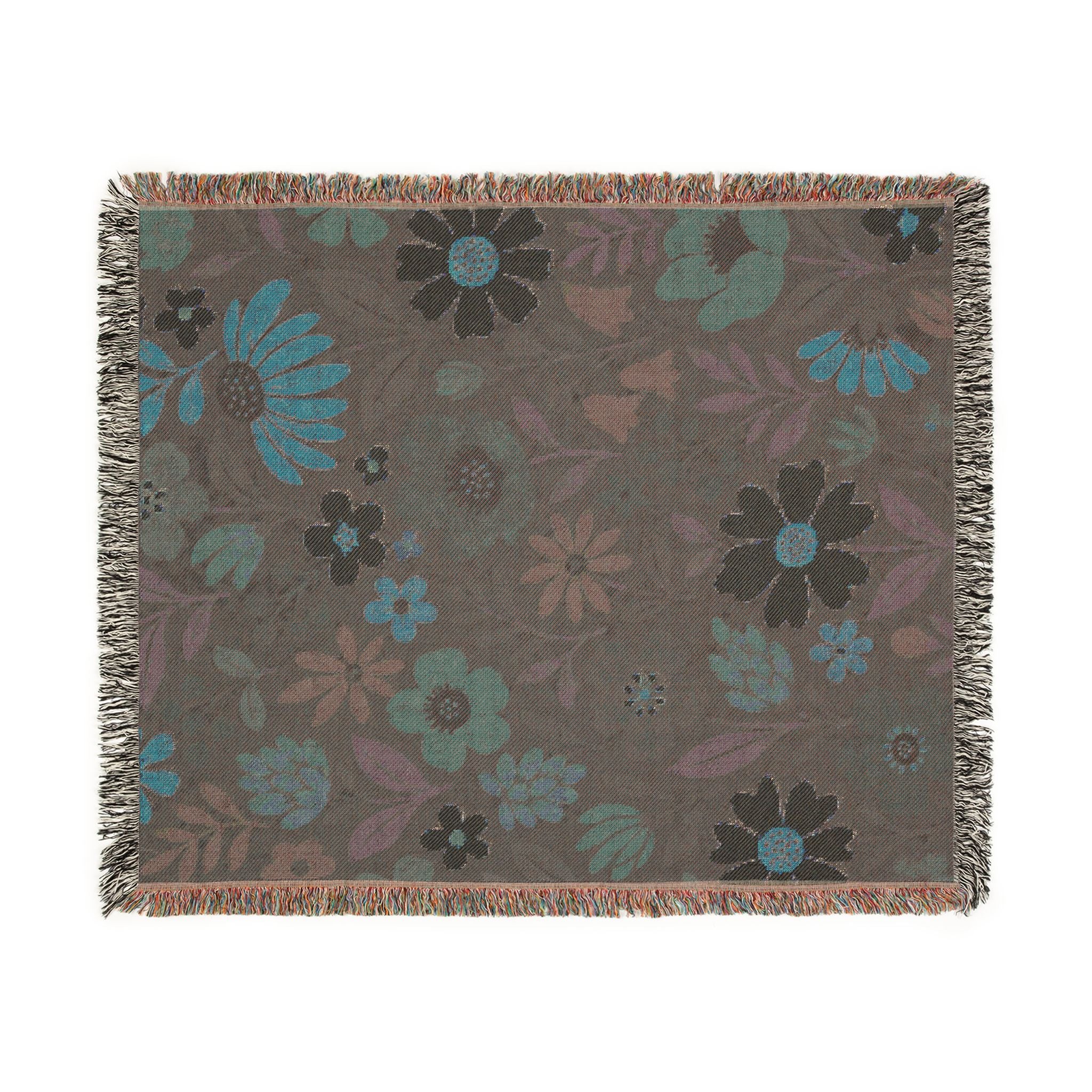 Floral Woven Blanket — Vintage Garden Throw Blanket