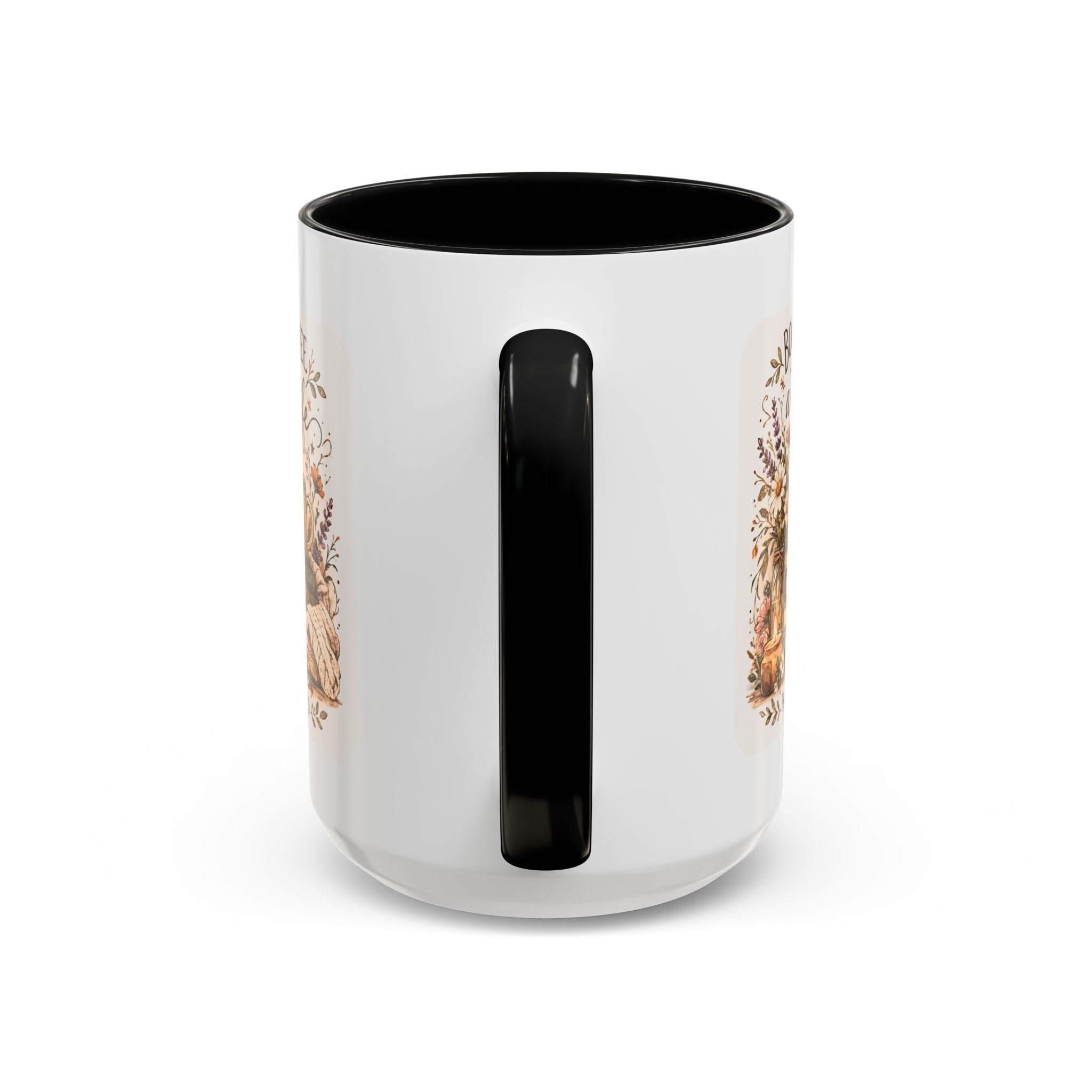 Books, Coffee & A Quiet Life Accent Coffee Mug — Cozy Literary Tea Cup (11/15oz)