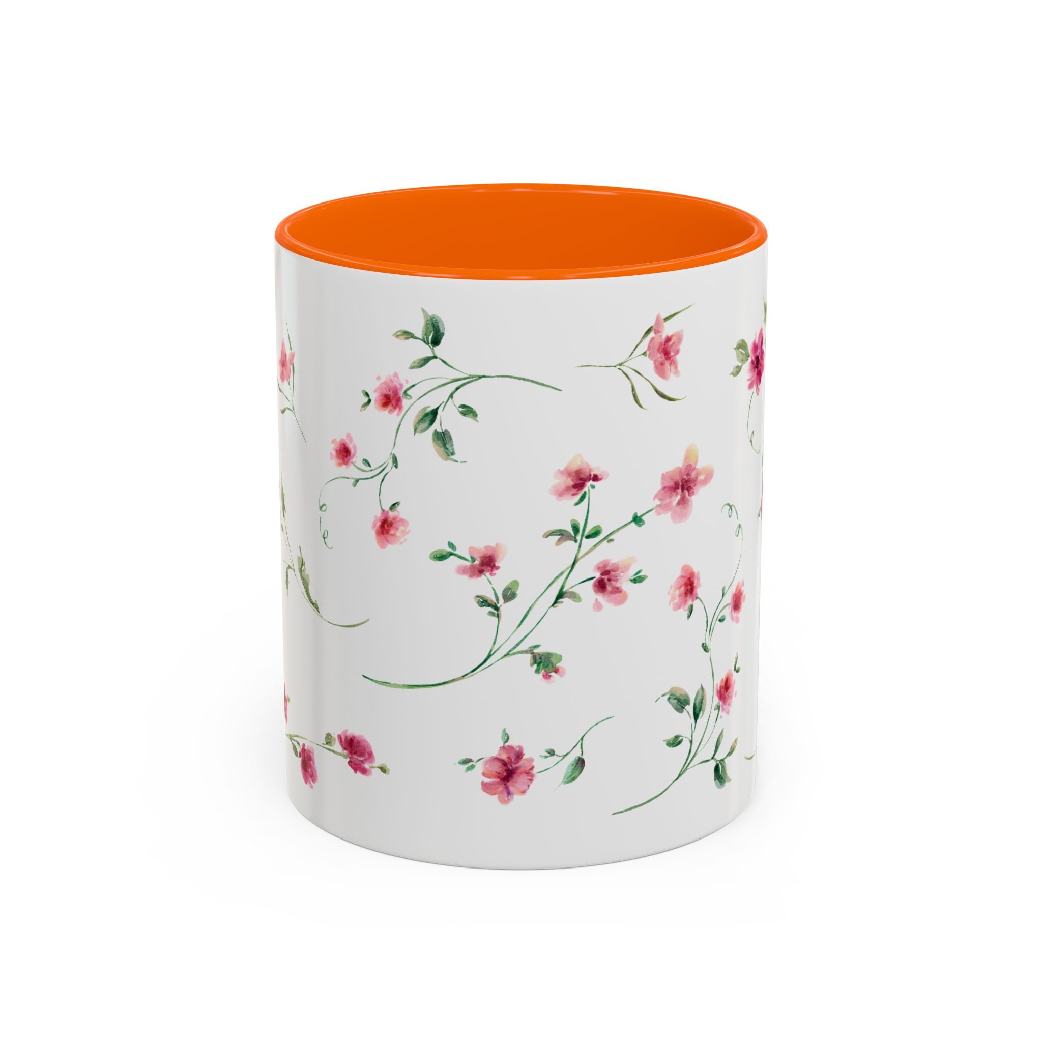 Floral Accent Coffee Mug – Pink Watercolor Blossoms (11/15oz)