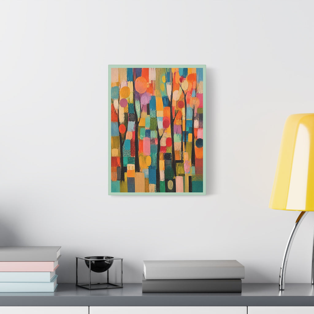 Abstract Colorful Trees Matte Canvas Wall Art - Stretched 1.25"