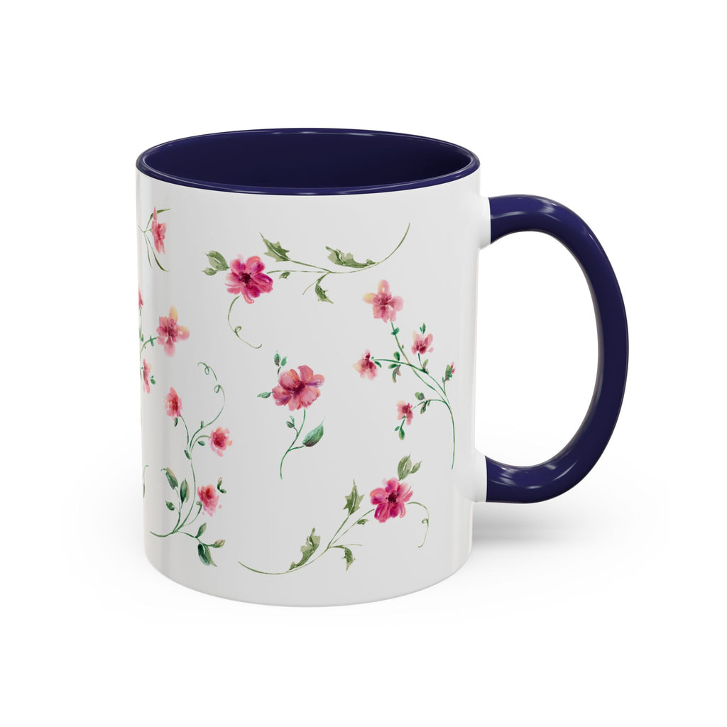 Floral Accent Coffee Mug – Pink Watercolor Blossoms (11/15oz)