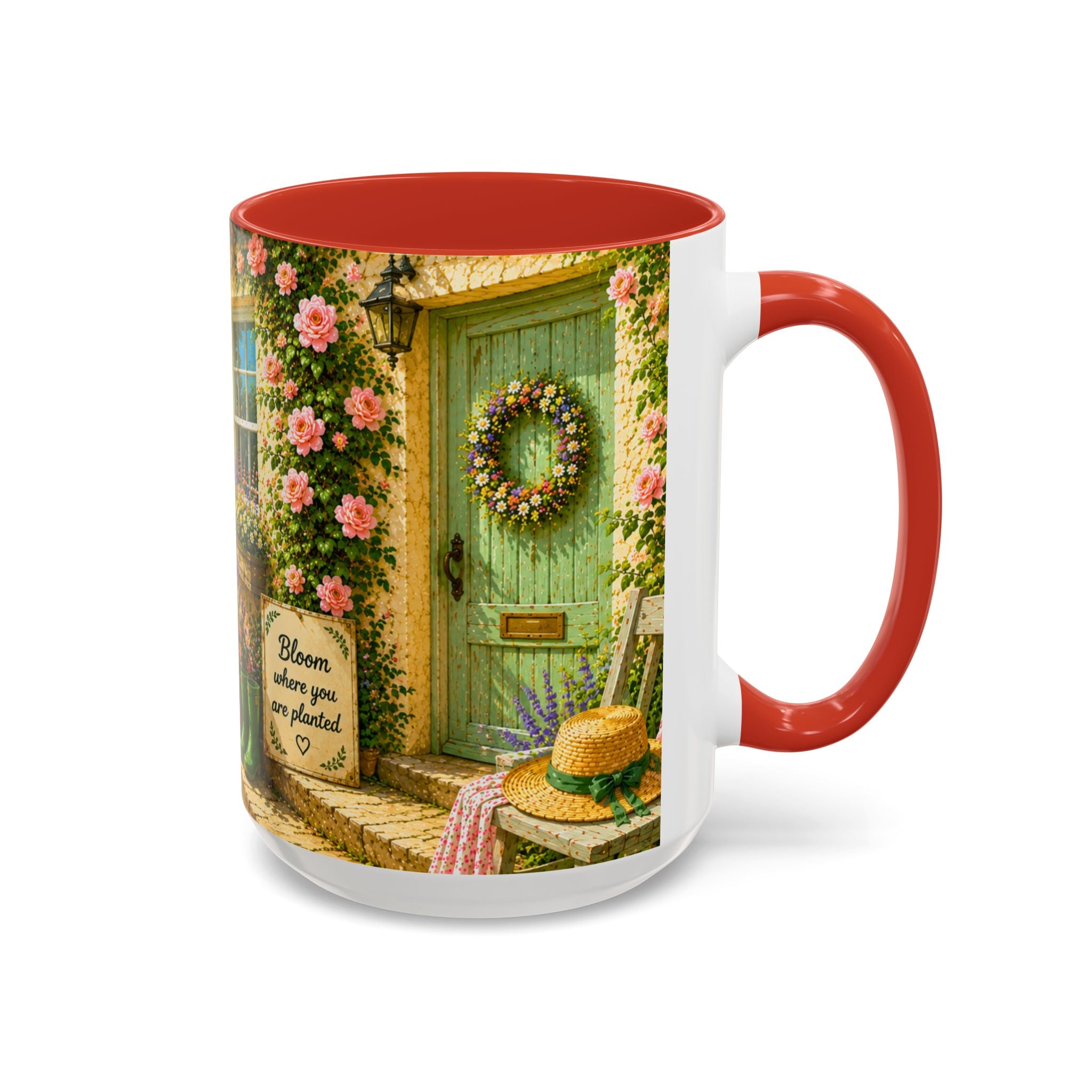 Floral Cottage Coffee Mug – 'Bloom Where You Are Planted' Accent Mug