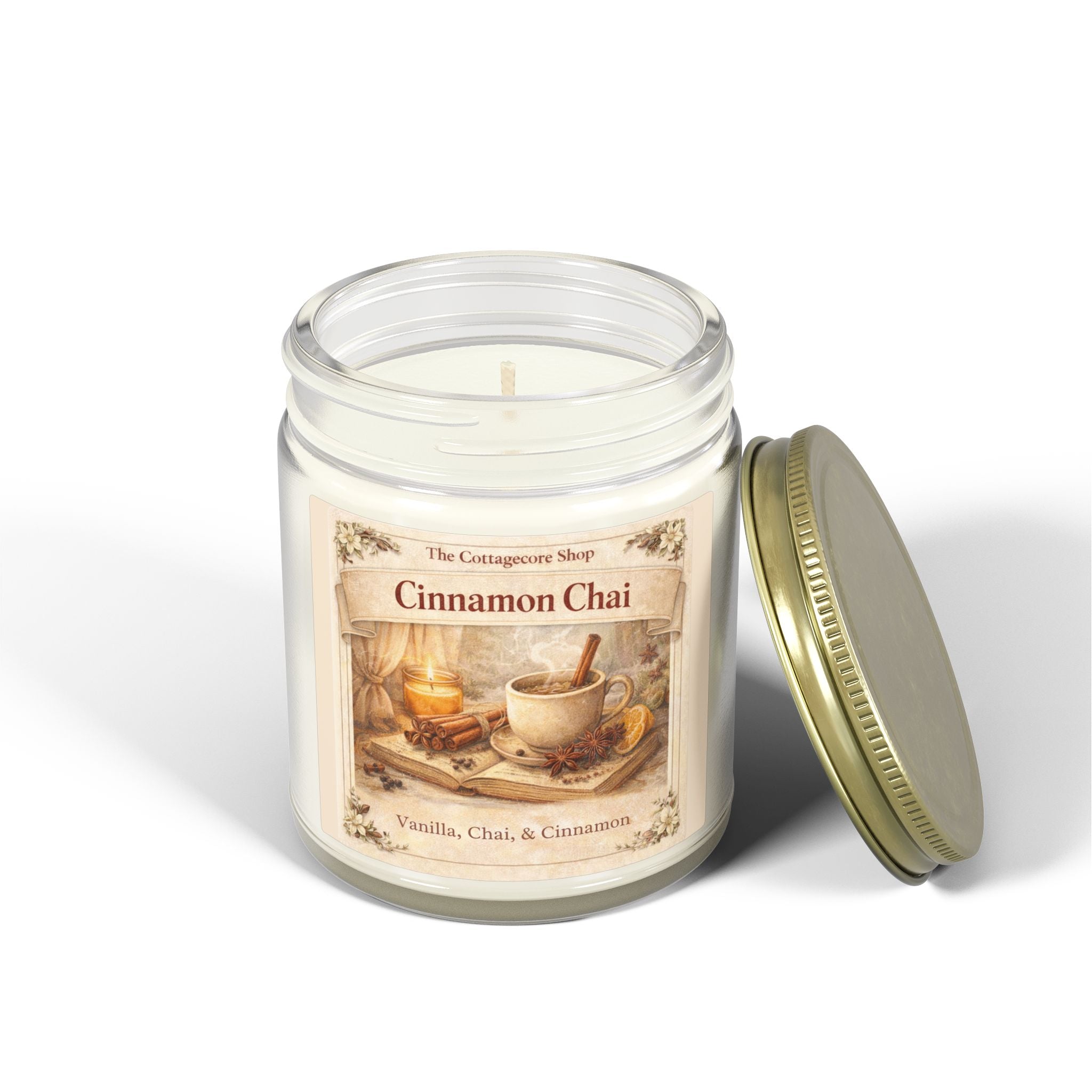 Cinnamon Chai Scented Candle — Coconut Apricot Wax (4oz & 9oz)