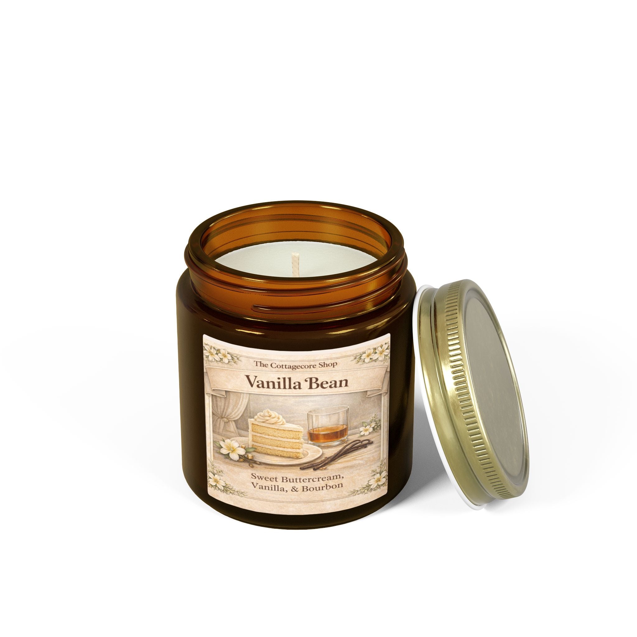 Vanilla Bean Coconut-Apricot Wax Candle (4oz & 9oz) — Scented Jar Candle