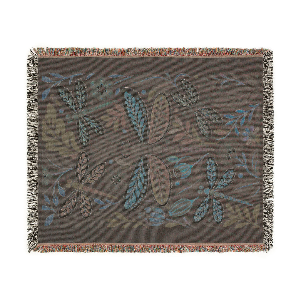 Bohemian Dragonfly Woven Blanket