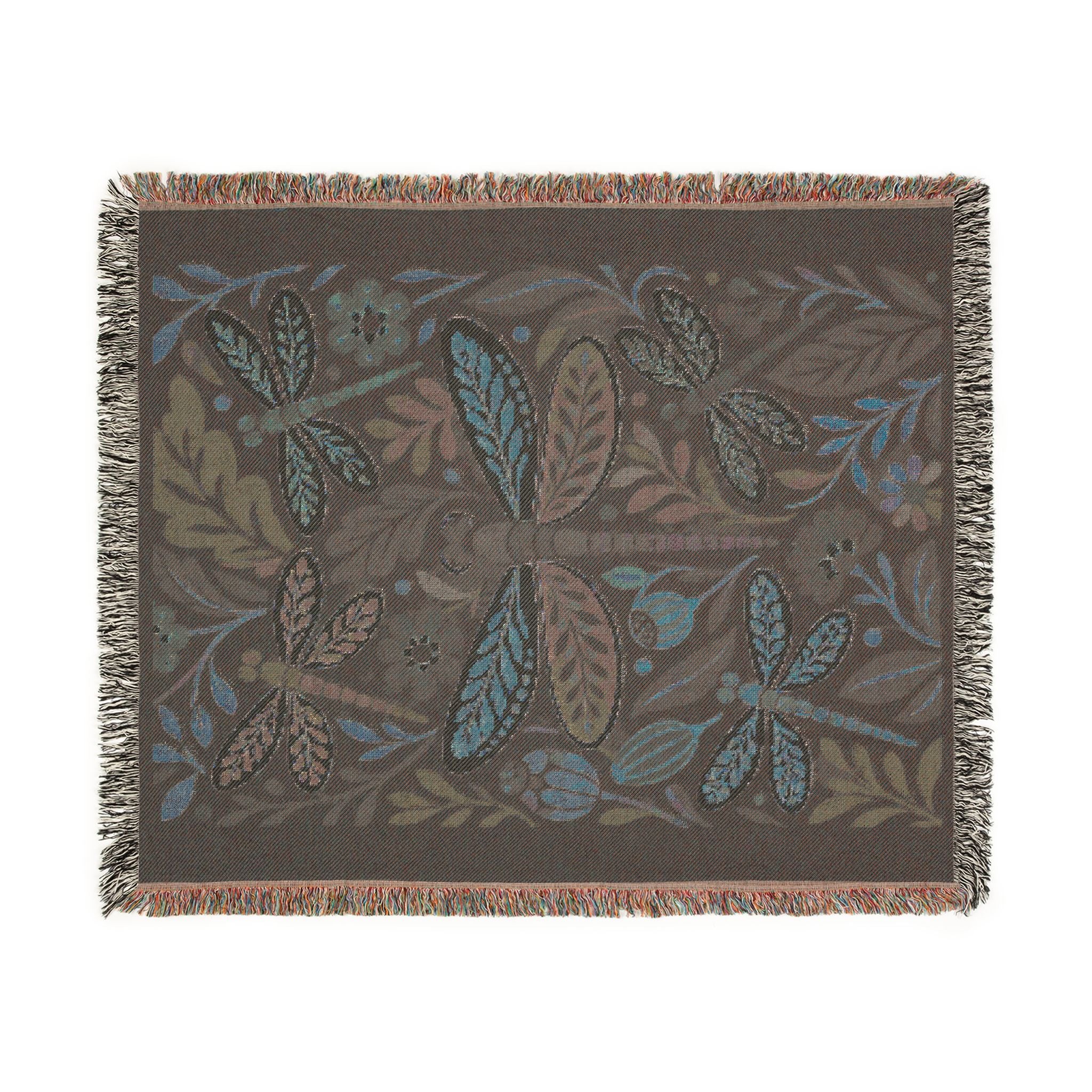 Bohemian Dragonfly Woven Blanket