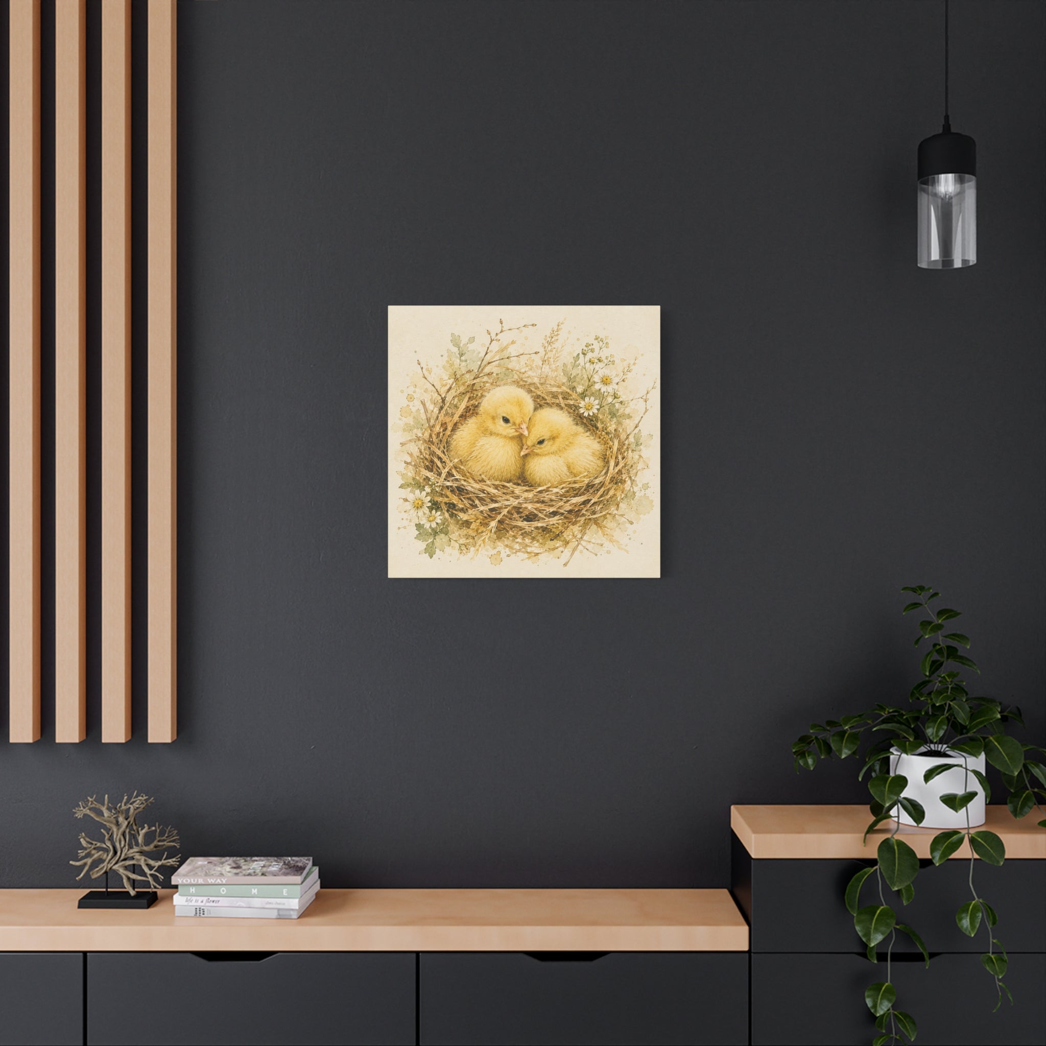 Chick Nest Canvas — Vintage Baby Chicks Wall Art