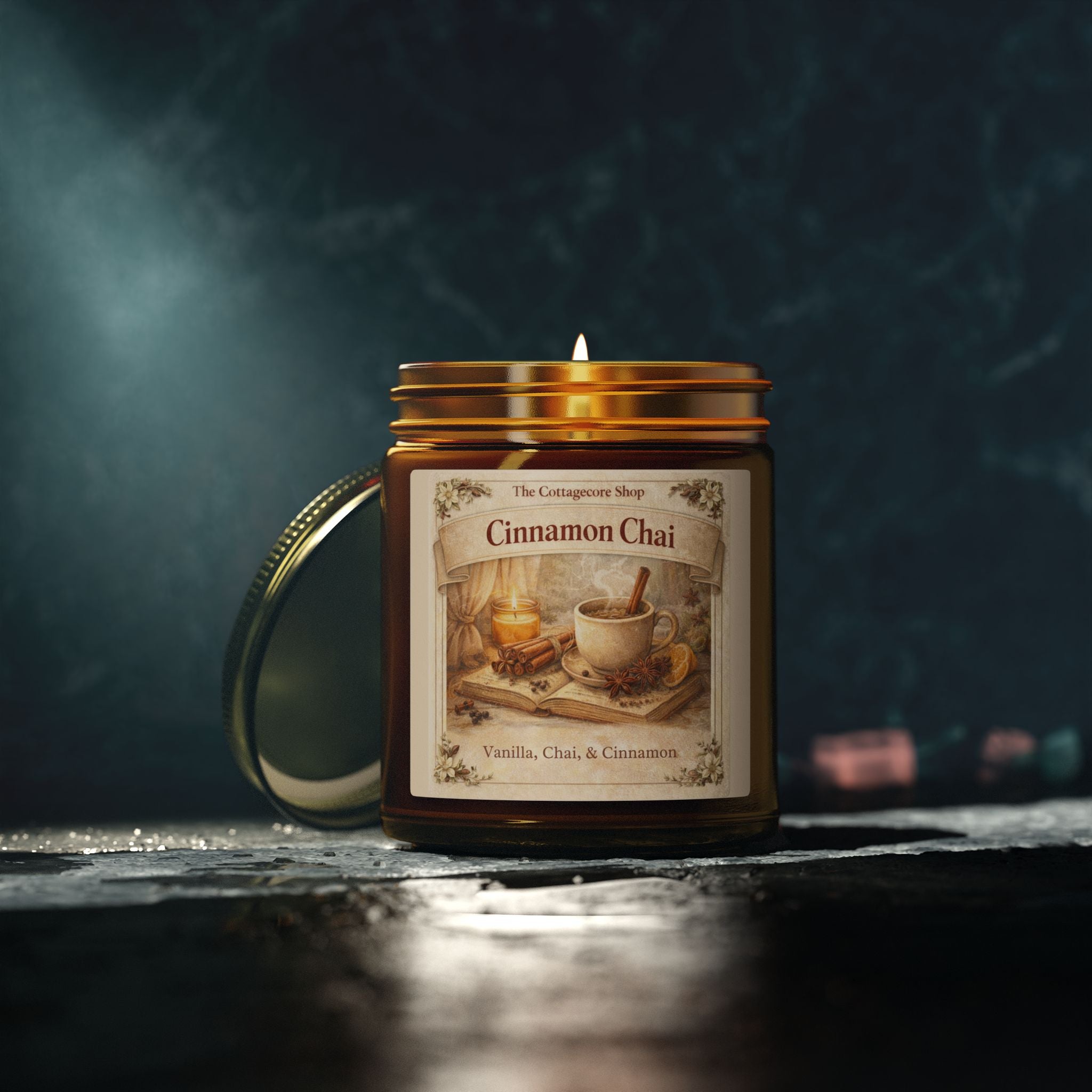 Cinnamon Chai Scented Candle — Coconut Apricot Wax (4oz & 9oz)
