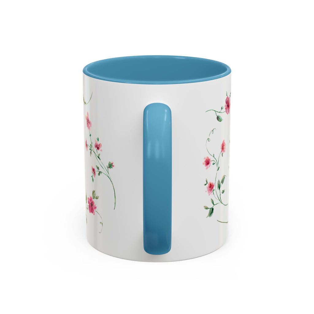Floral Accent Coffee Mug – Pink Watercolor Blossoms (11/15oz)