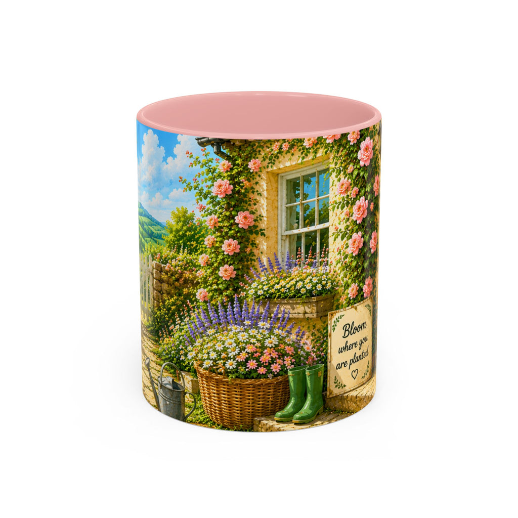 Floral Cottage Coffee Mug – 'Bloom Where You Are Planted' Accent Mug