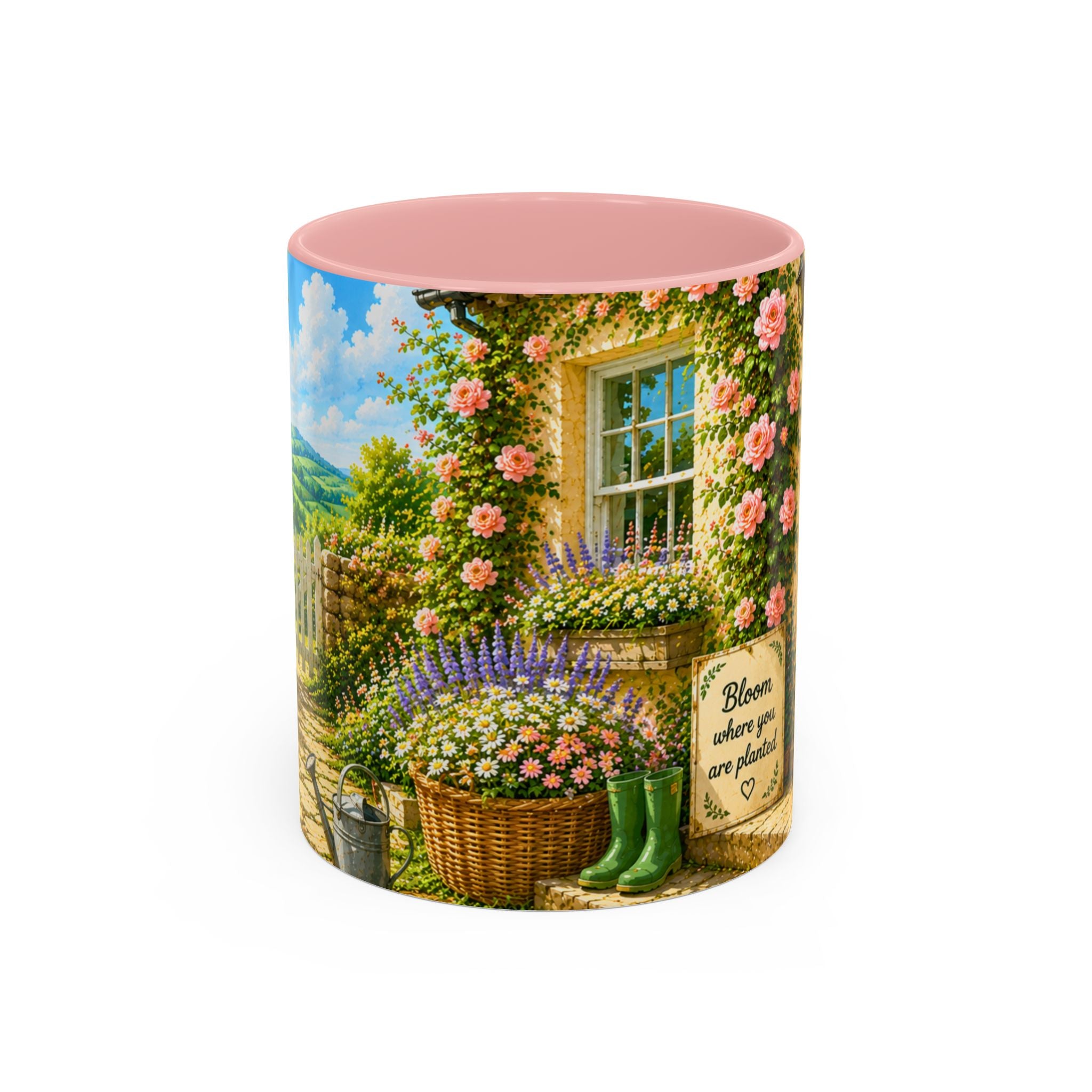 Floral Cottage Coffee Mug – 'Bloom Where You Are Planted' Accent Mug