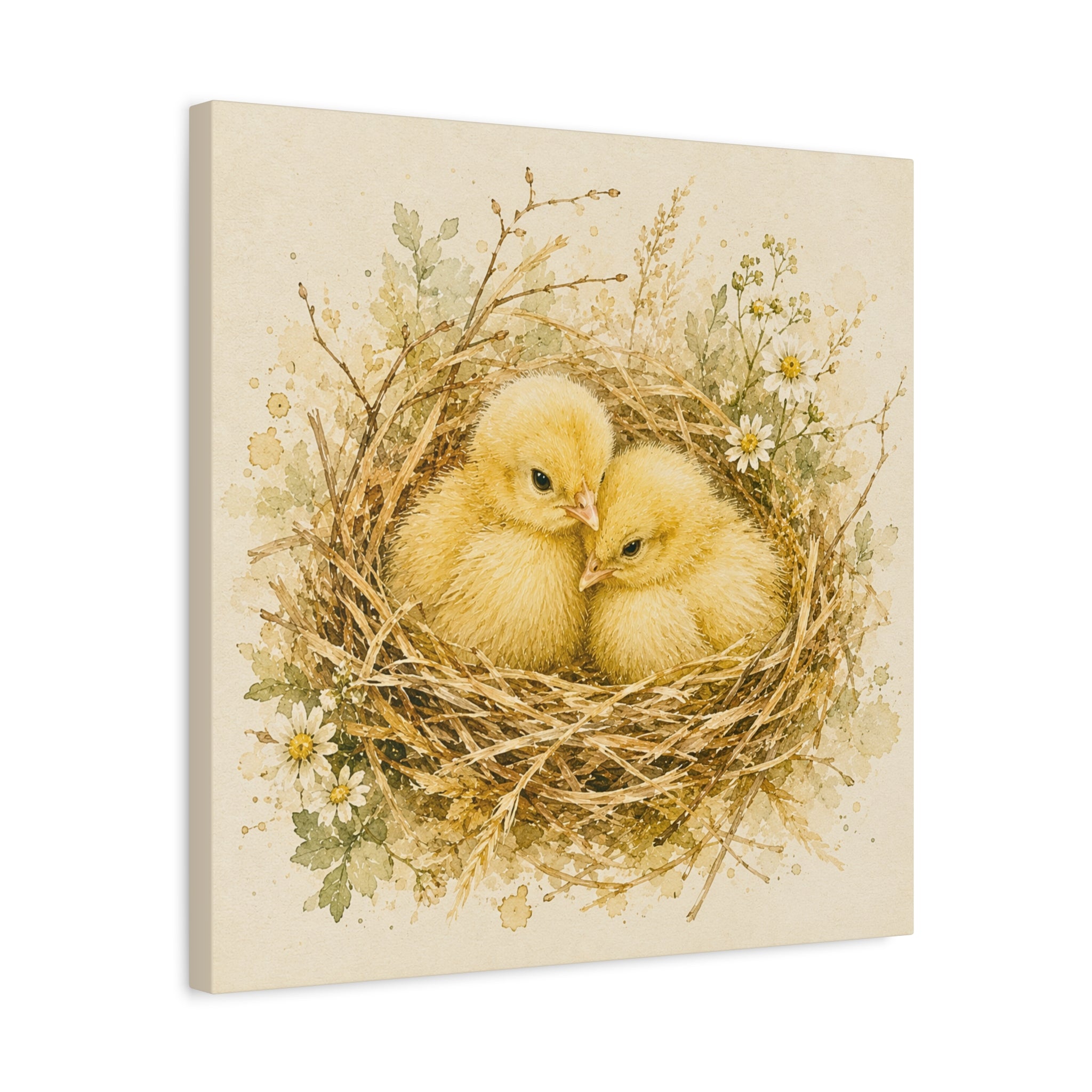 Chick Nest Canvas — Vintage Baby Chicks Wall Art