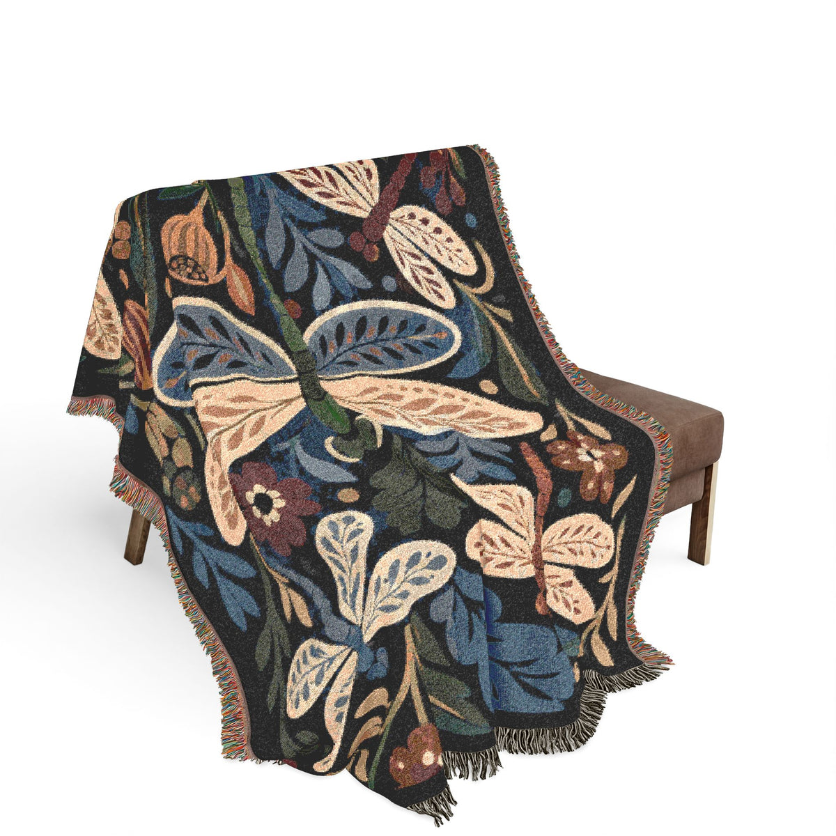 Bohemian Dragonfly Woven Blanket