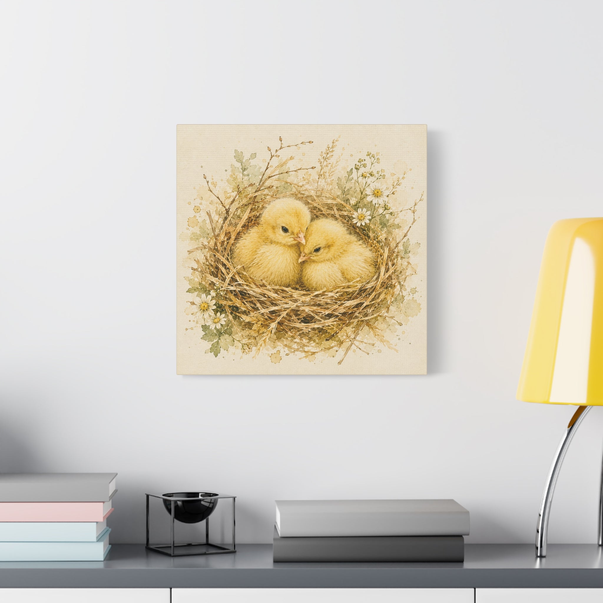 Chick Nest Canvas — Vintage Baby Chicks Wall Art