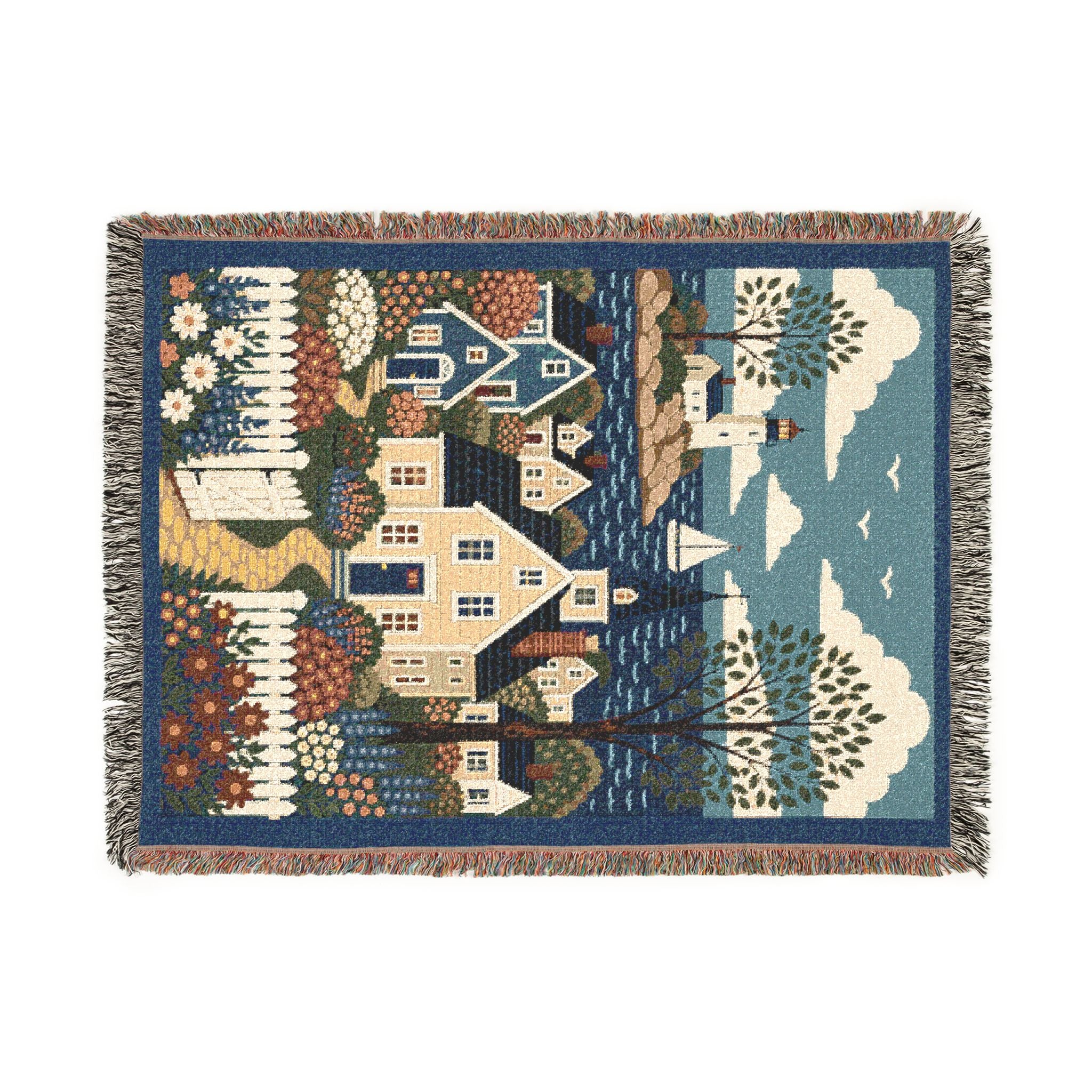 Coastal Cottage Woven Blanket