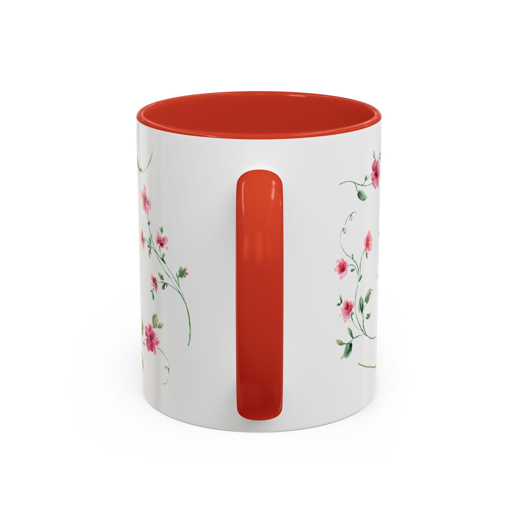 Floral Accent Coffee Mug – Pink Watercolor Blossoms (11/15oz)