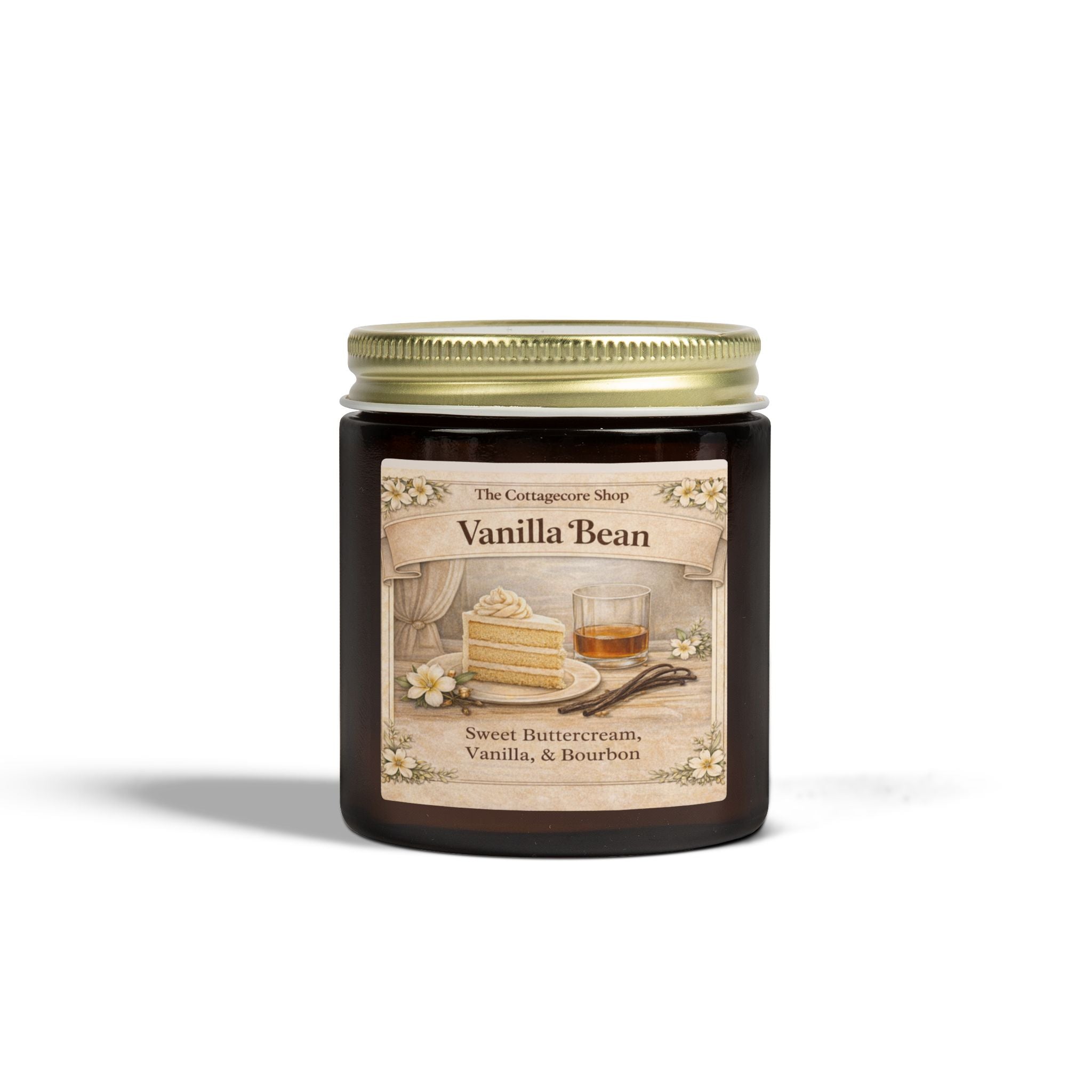 Vanilla Bean Coconut-Apricot Wax Candle (4oz & 9oz) — Scented Jar Candle