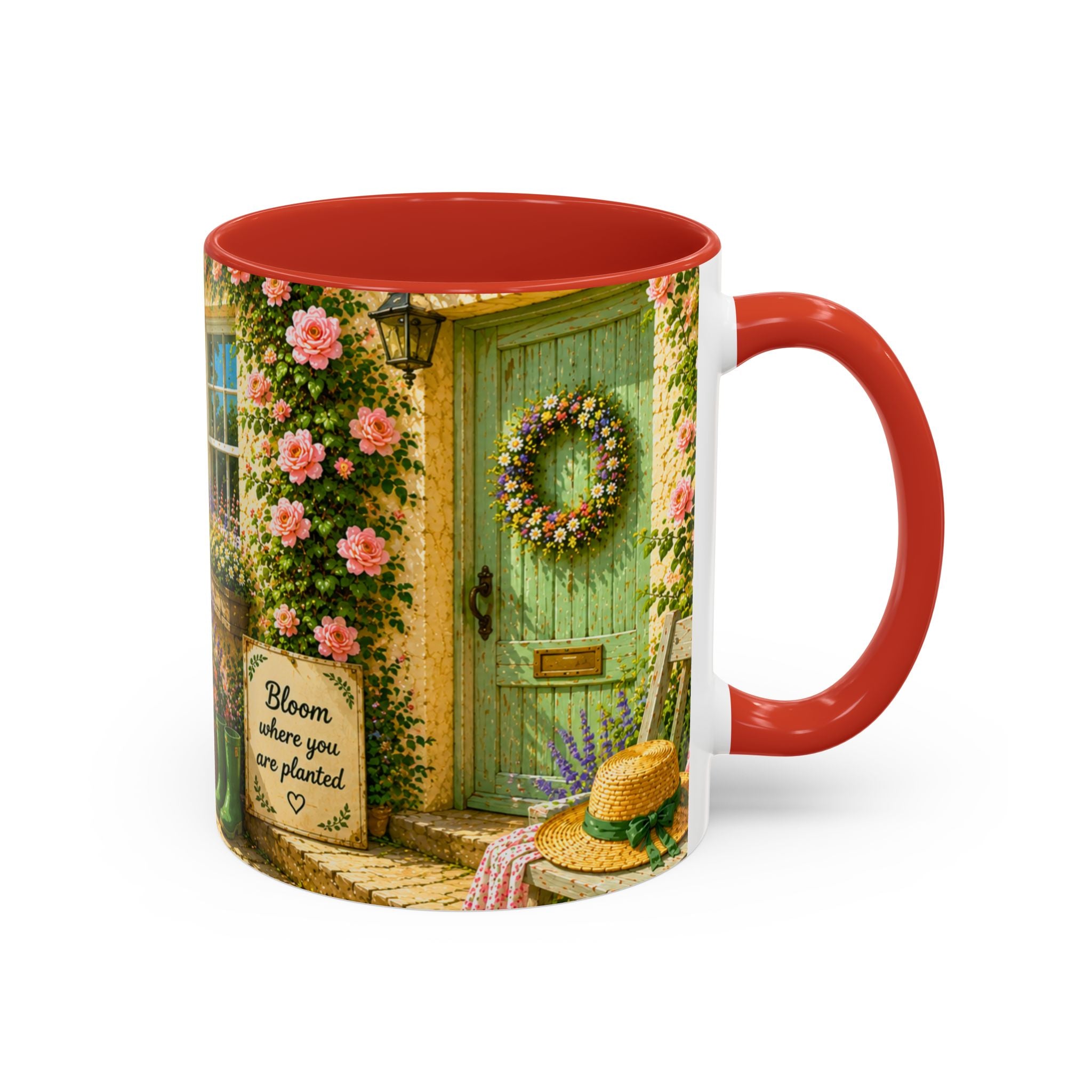 Floral Cottage Coffee Mug – 'Bloom Where You Are Planted' Accent Mug