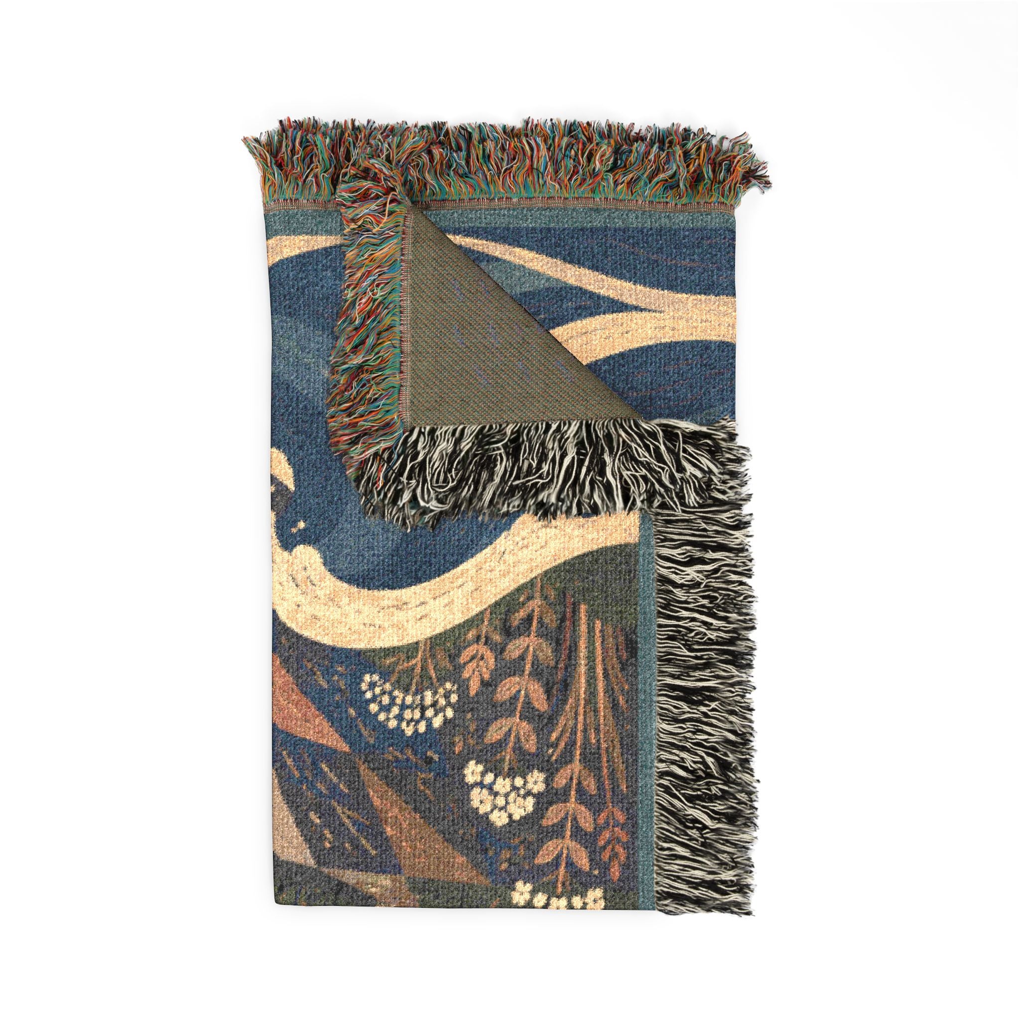 Lighthouse Coastal Woven Blanket — Nautical Sunset Throw