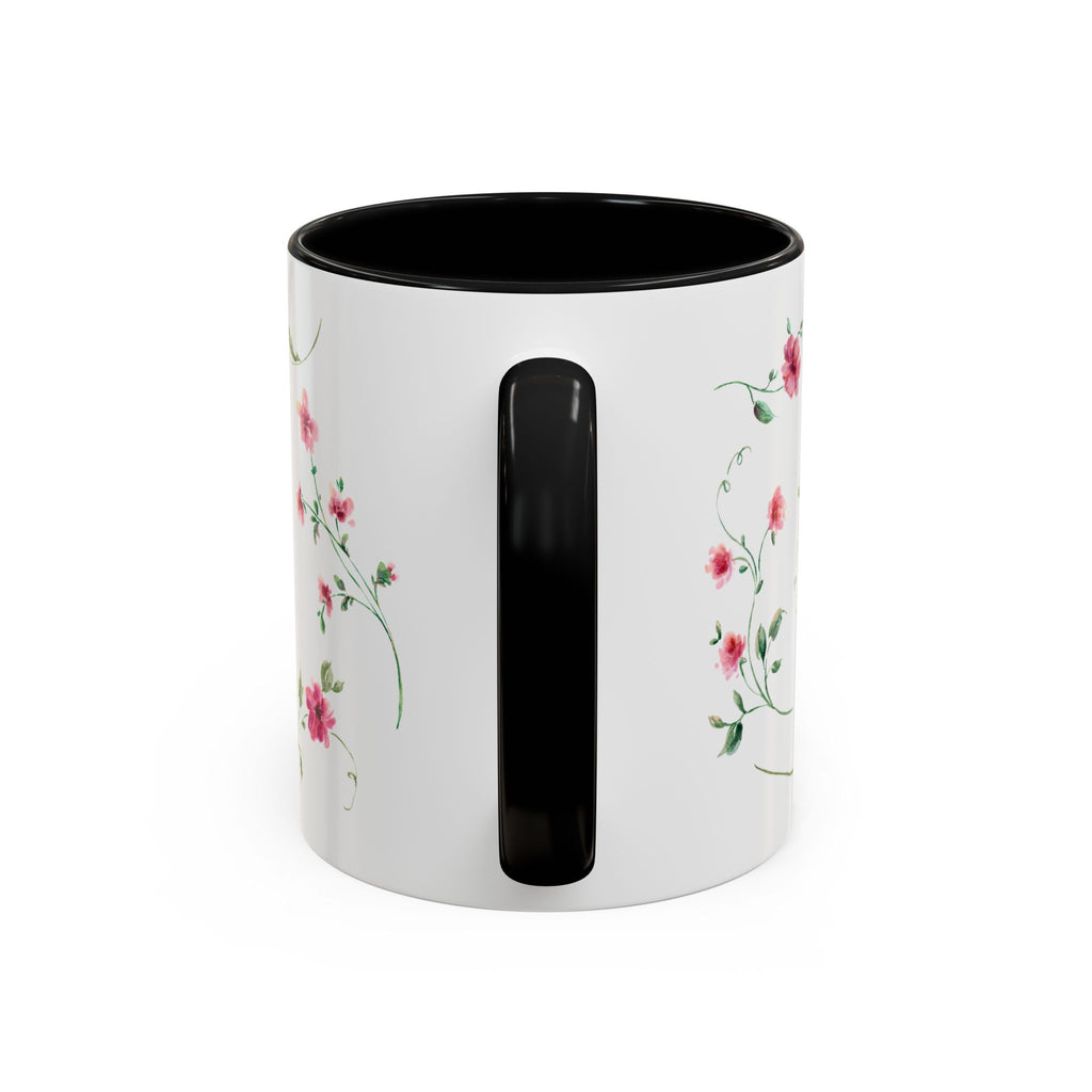 Floral Accent Coffee Mug – Pink Watercolor Blossoms (11/15oz)