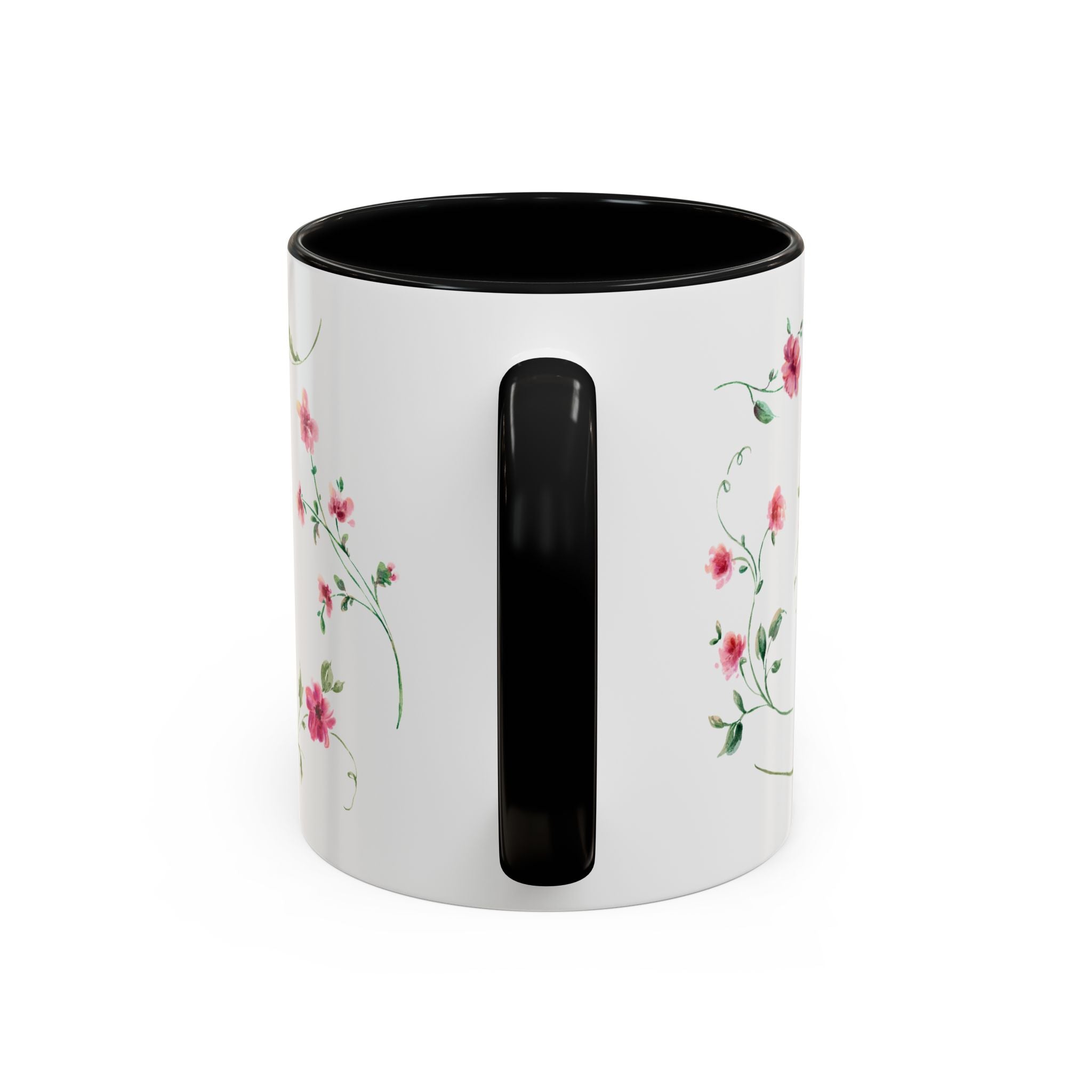 Floral Accent Coffee Mug – Pink Watercolor Blossoms (11/15oz)