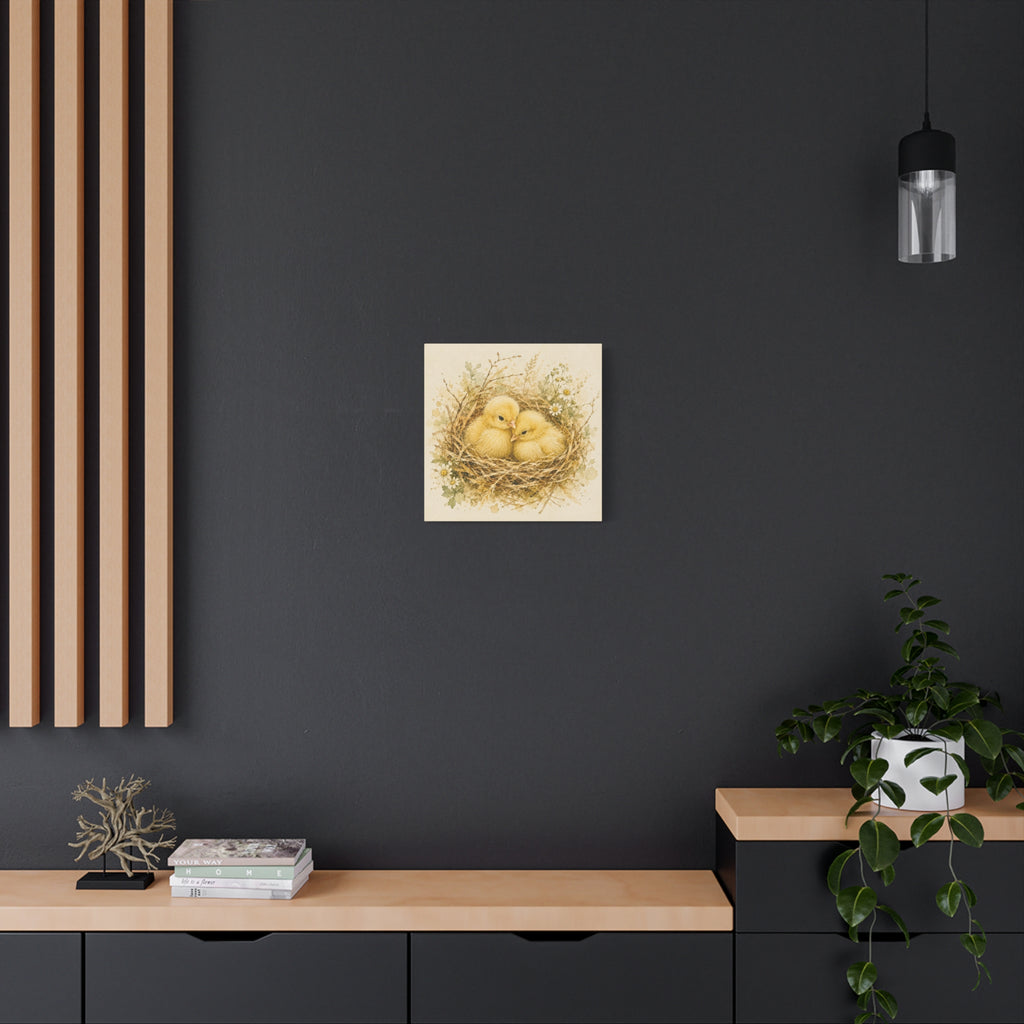 Chick Nest Canvas — Vintage Baby Chicks Wall Art
