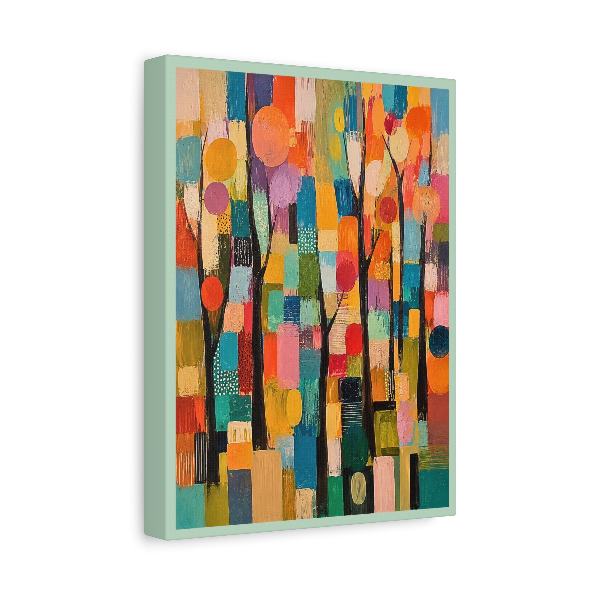 Abstract Colorful Trees Matte Canvas Wall Art - Stretched 1.25"
