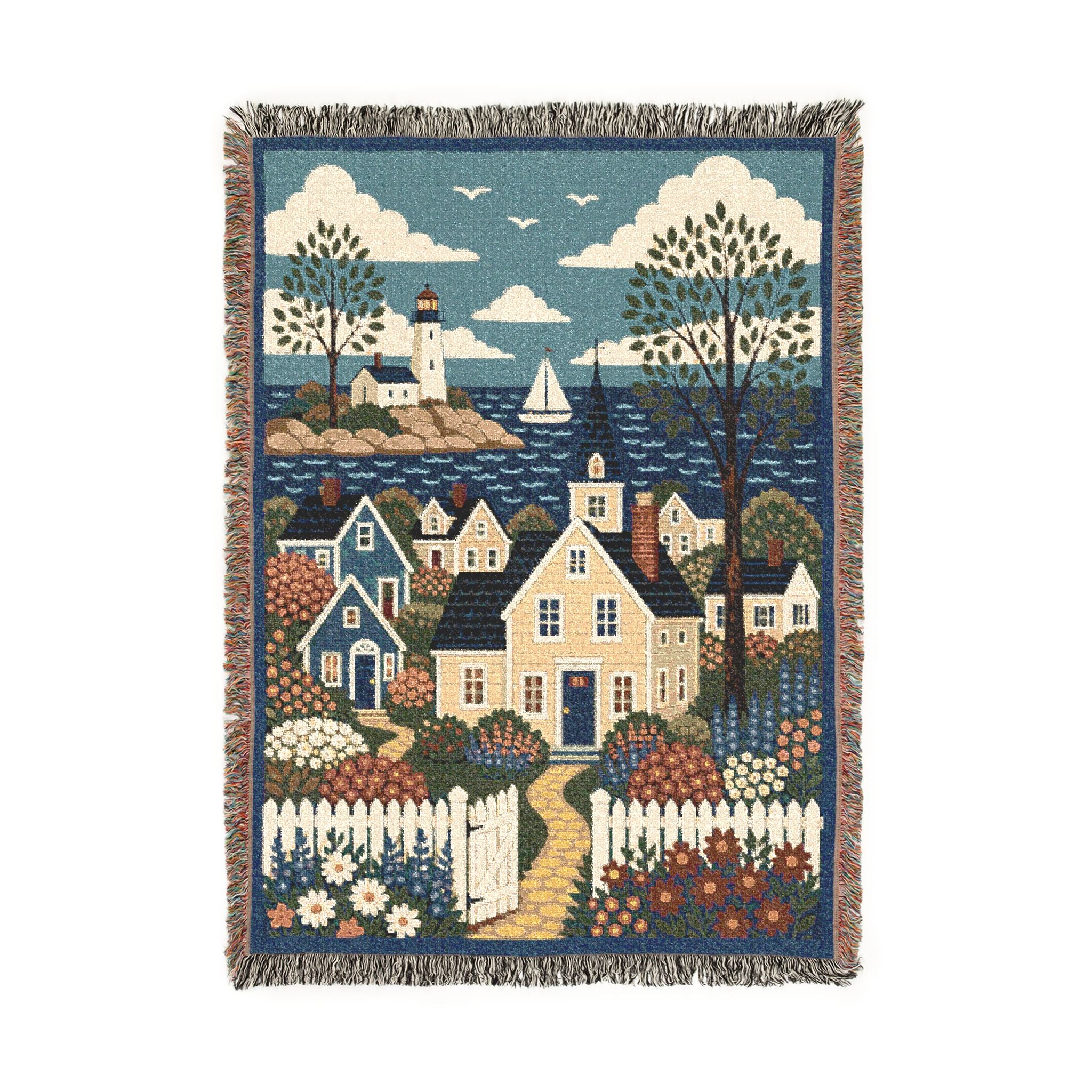 Coastal Cottage Woven Blanket