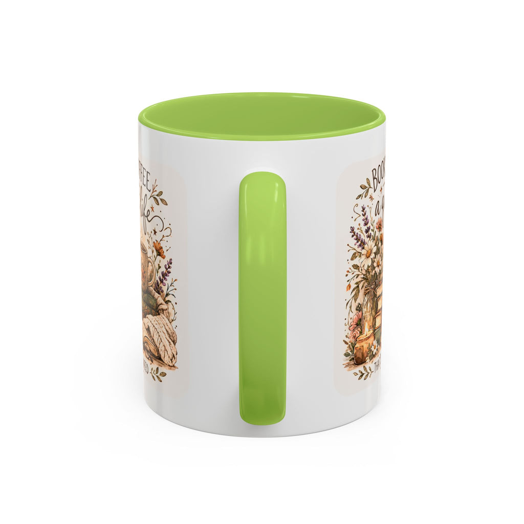 Books, Coffee & A Quiet Life Accent Coffee Mug — Cozy Literary Tea Cup (11/15oz)