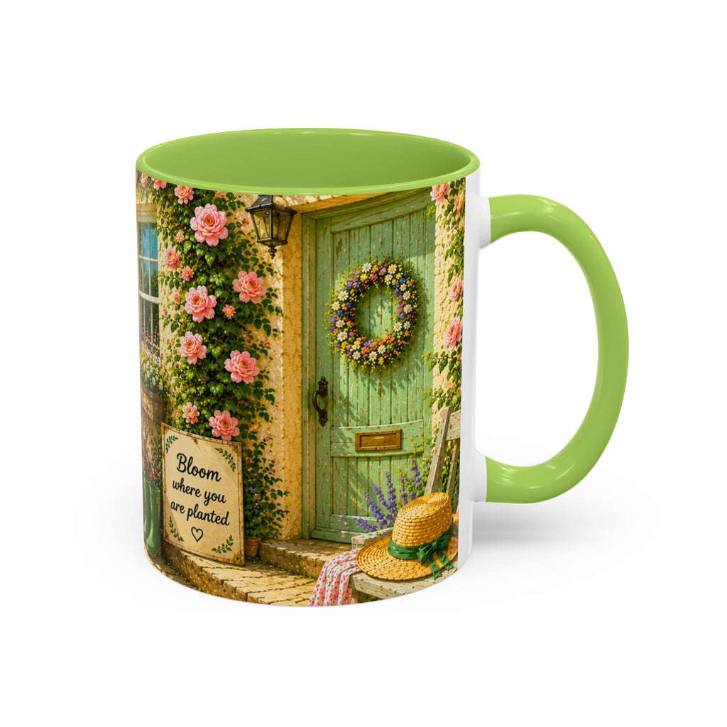 Floral Cottage Coffee Mug – 'Bloom Where You Are Planted' Accent Mug
