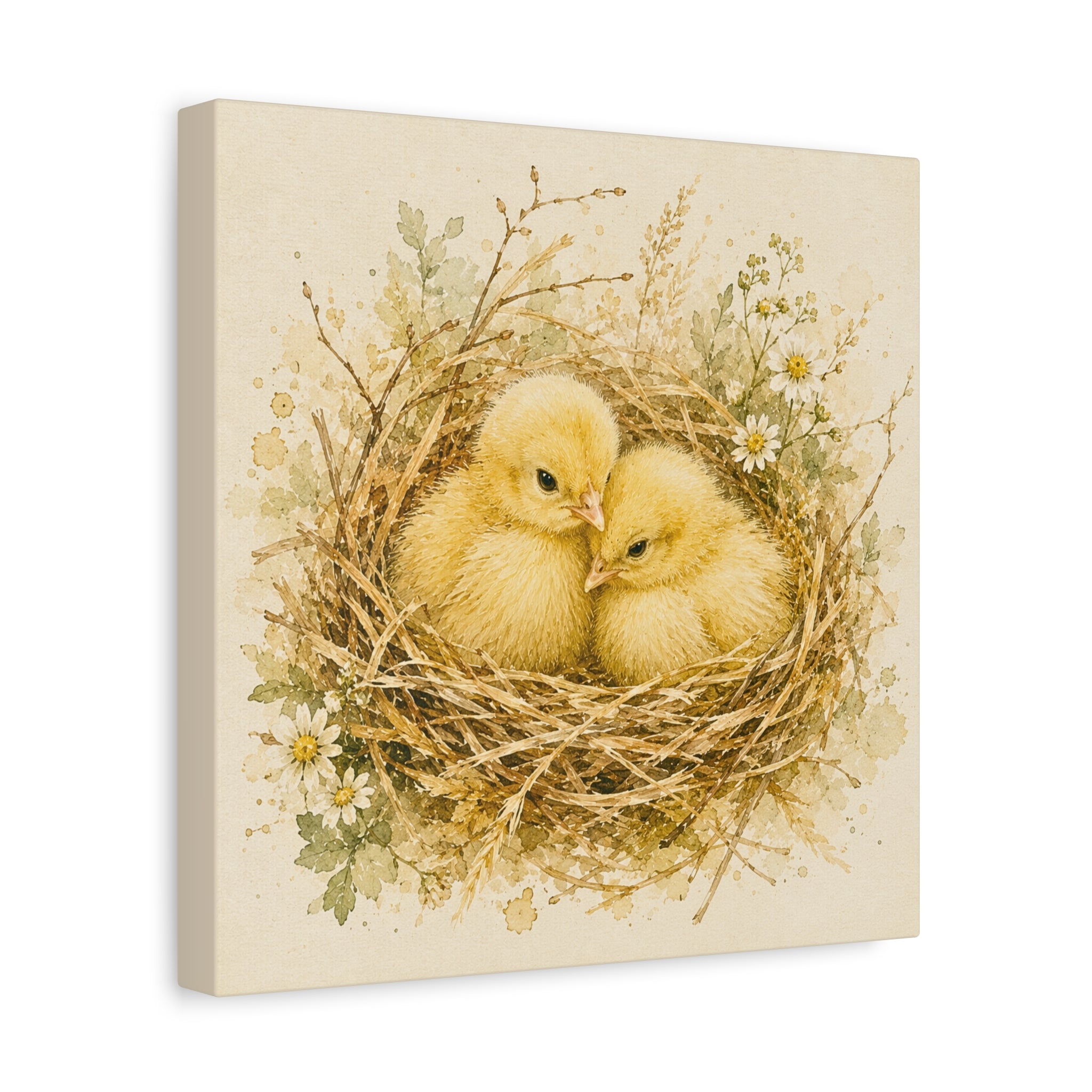 Chick Nest Canvas — Vintage Baby Chicks Wall Art