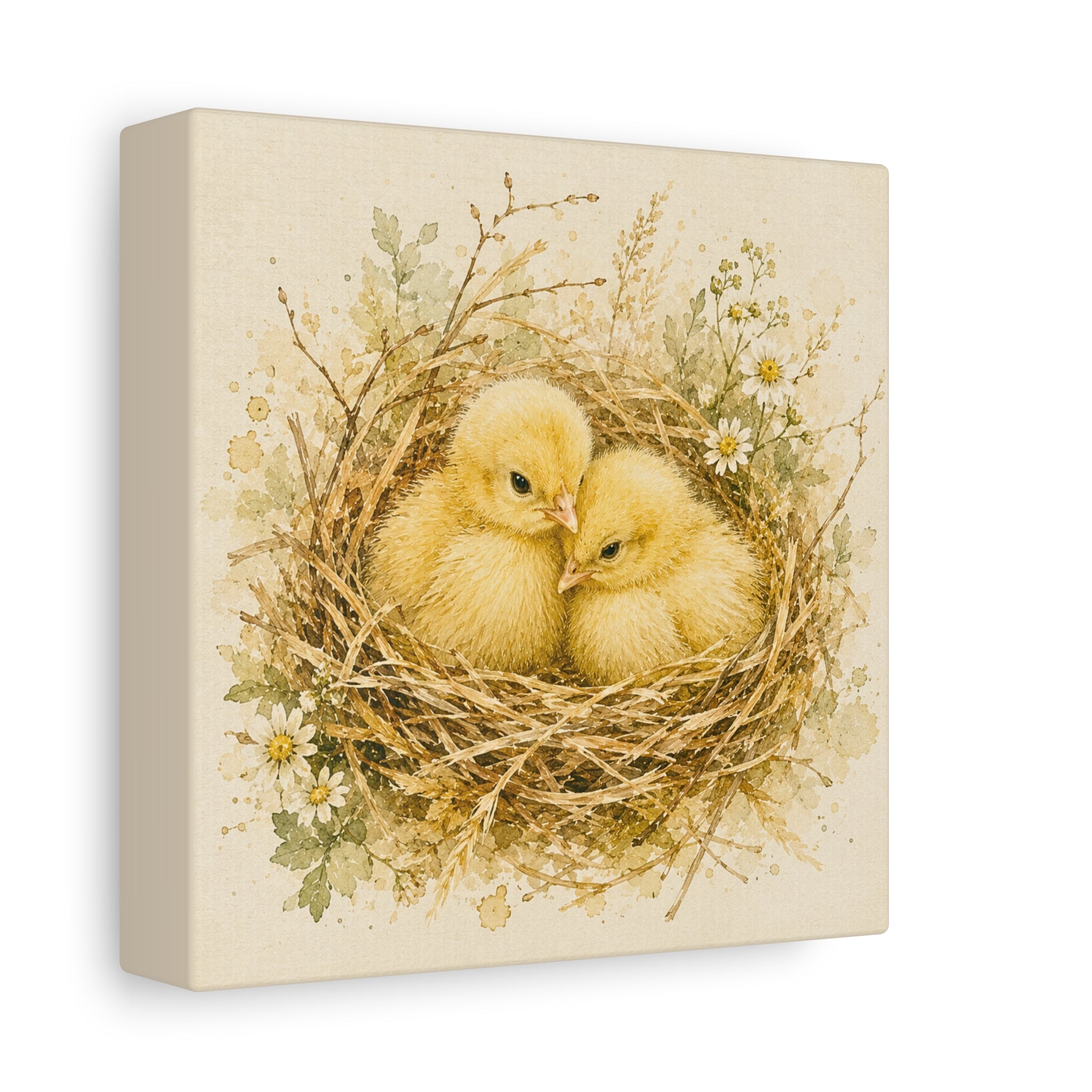 Chick Nest Canvas — Vintage Baby Chicks Wall Art
