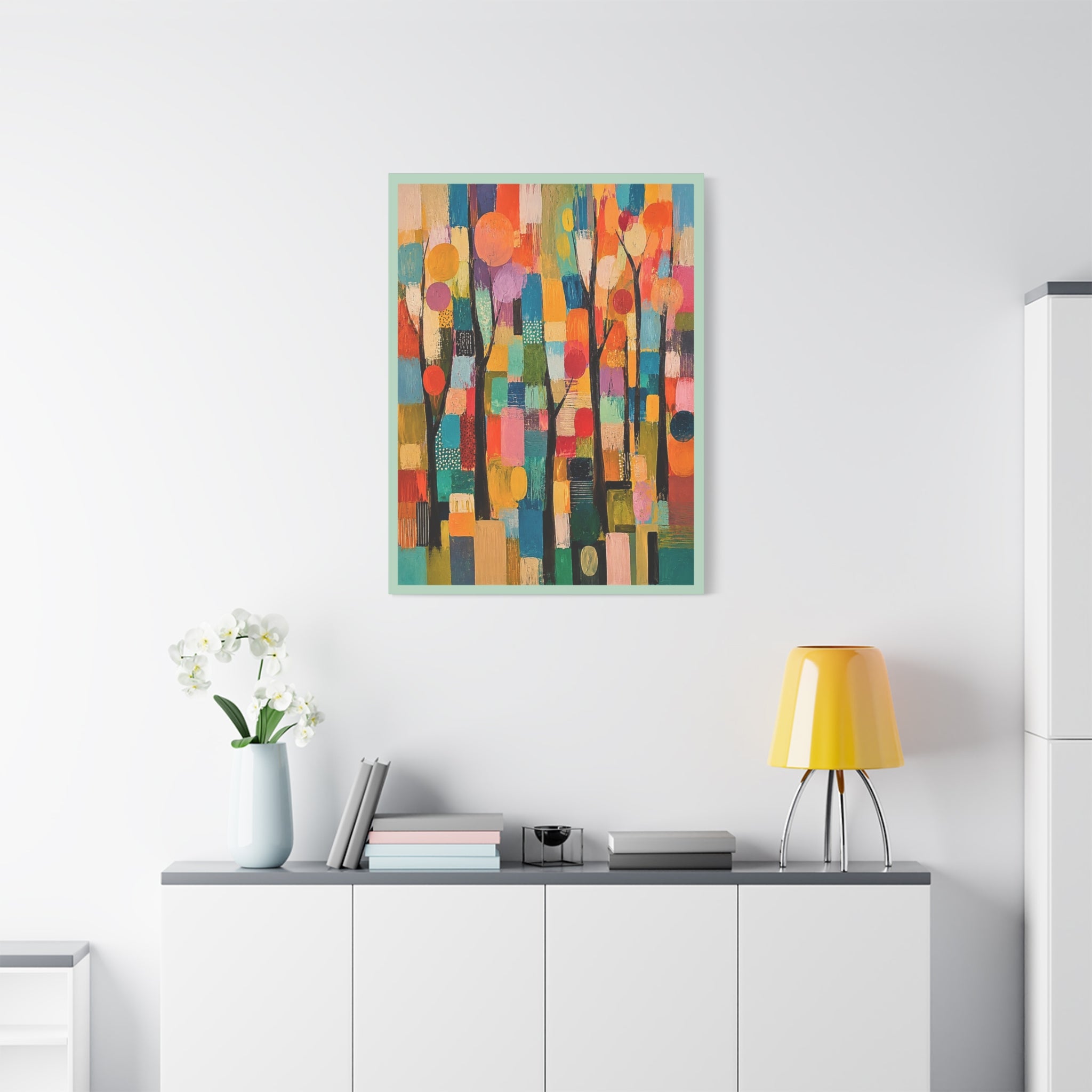 Abstract Colorful Trees Matte Canvas Wall Art - Stretched 1.25"