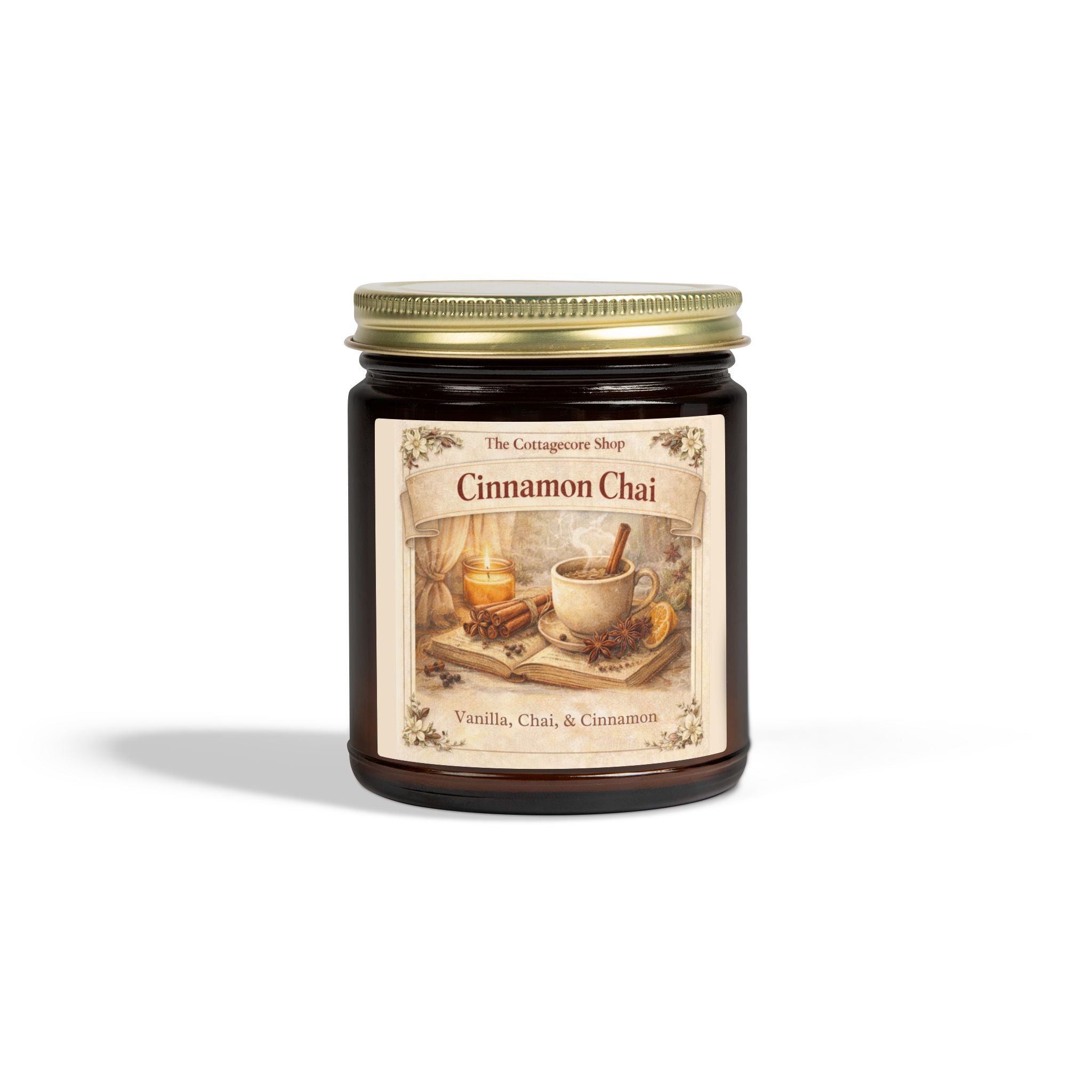 Cinnamon Chai Scented Candle — Coconut Apricot Wax (4oz & 9oz)