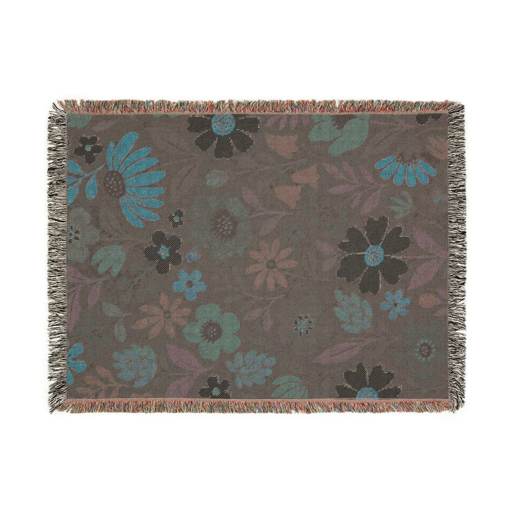 Floral Woven Blanket — Vintage Garden Throw Blanket