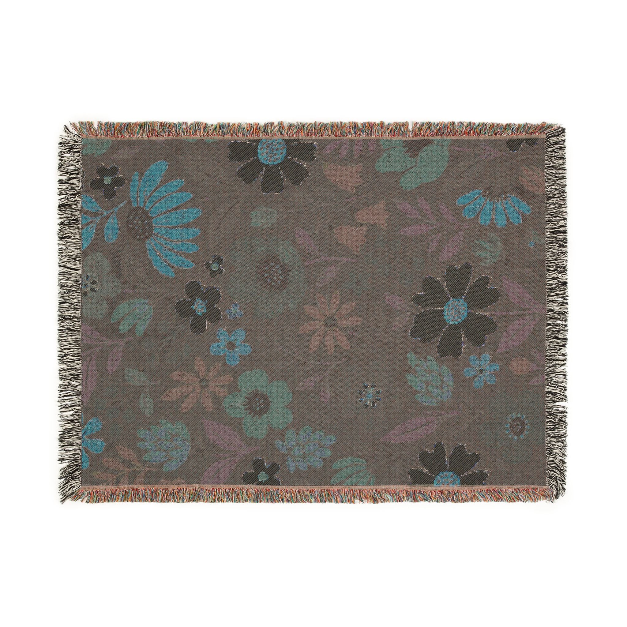 Floral Woven Blanket — Vintage Garden Throw Blanket
