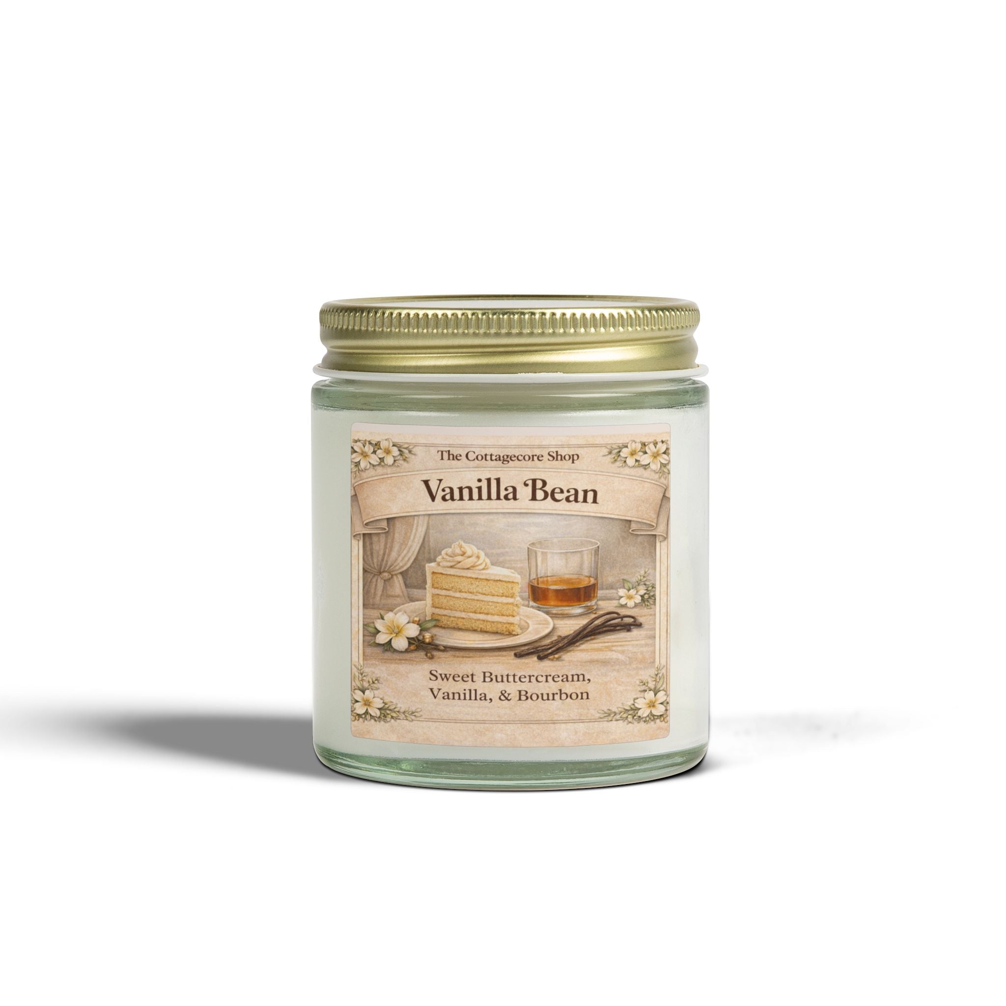 Vanilla Bean Coconut-Apricot Wax Candle (4oz & 9oz) — Scented Jar Candle