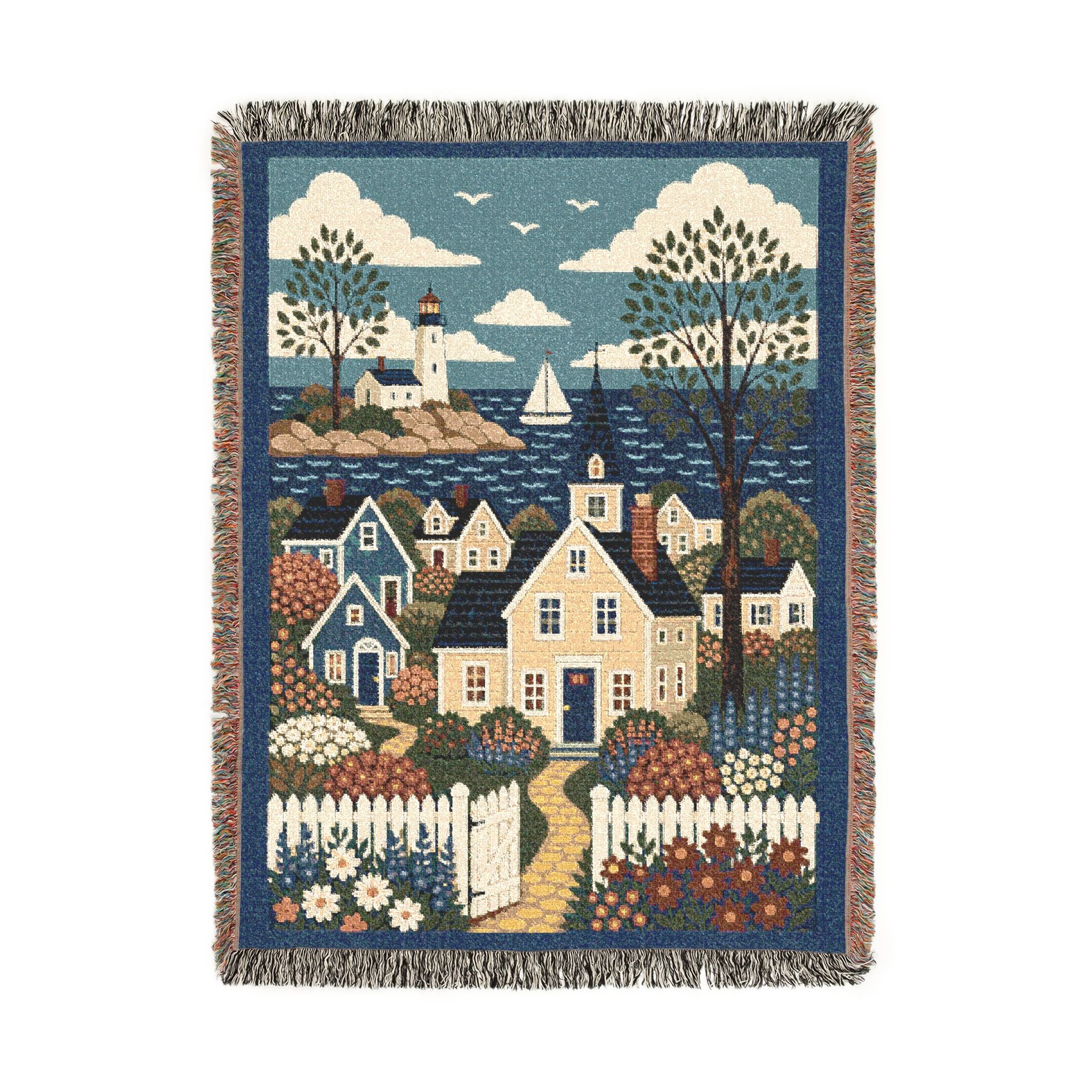 Coastal Cottage Woven Blanket
