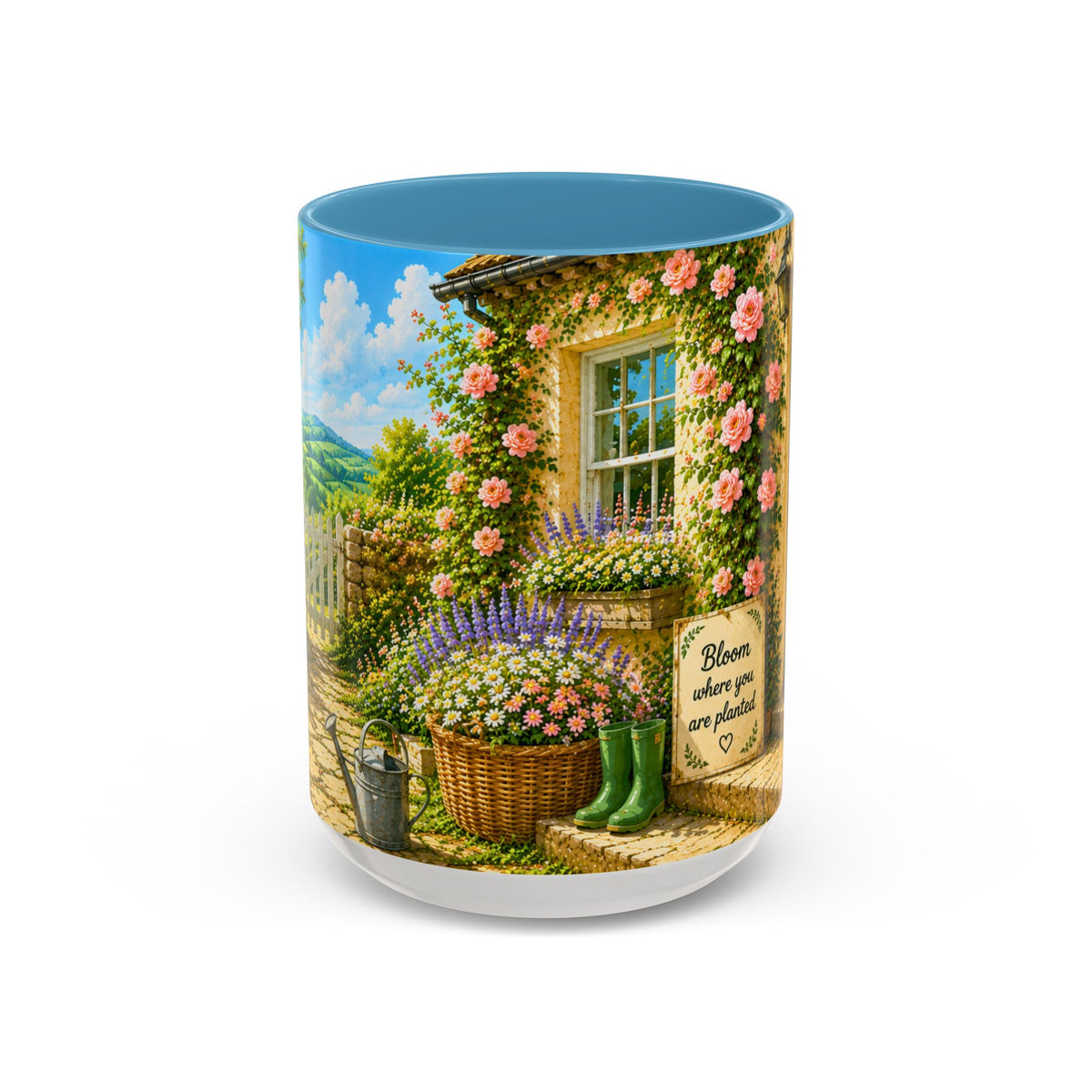 Floral Cottage Coffee Mug – 'Bloom Where You Are Planted' Accent Mug
